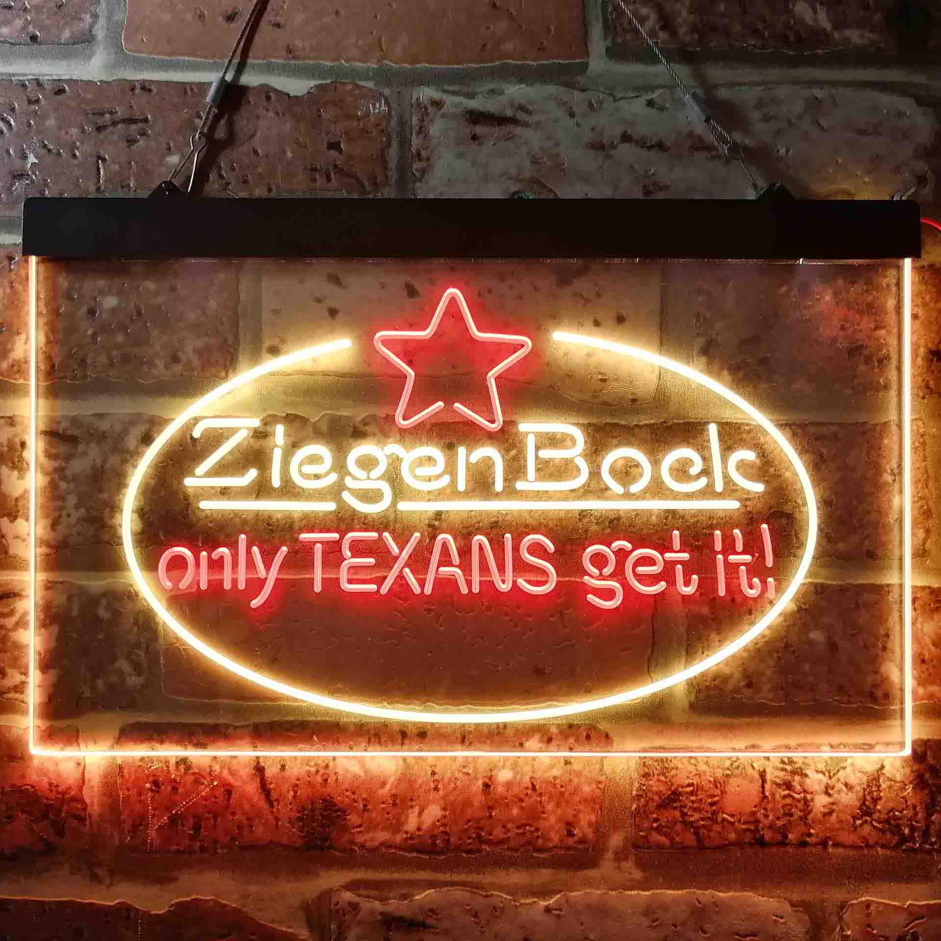 ZiegenBock Amber Only Texans Get it Neon LED Sign