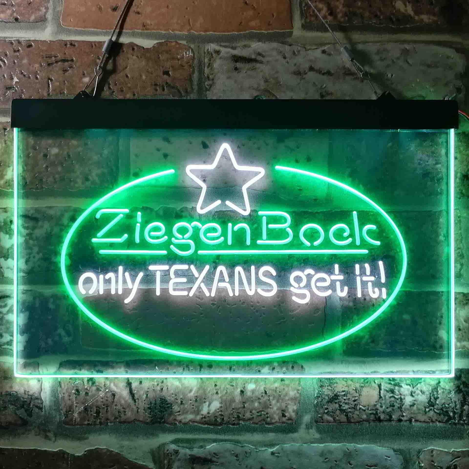 ZiegenBock Amber Only Texans Get it Neon LED Sign