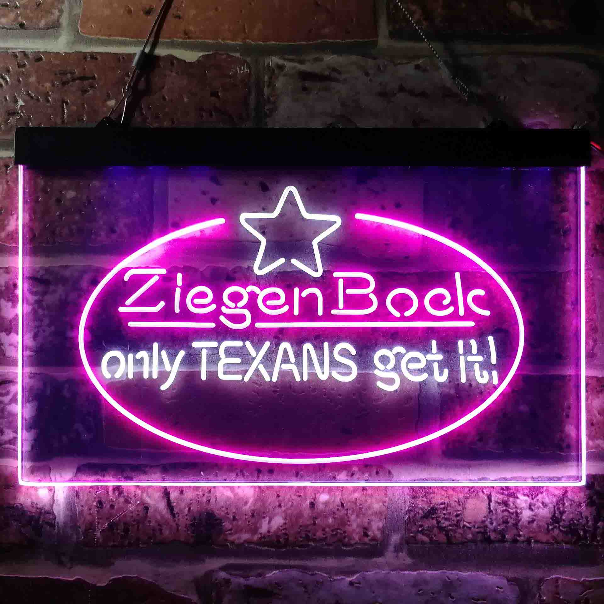 ZiegenBock Amber Only Texans Get it Neon LED Sign