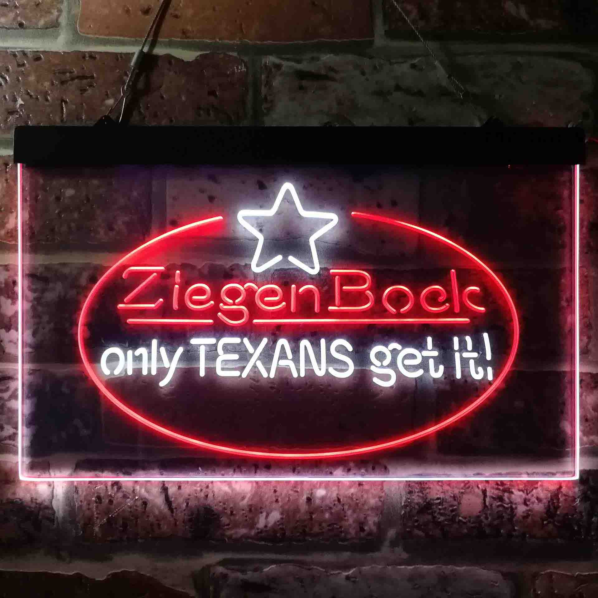 ZiegenBock Amber Only Texans Get it Neon LED Sign