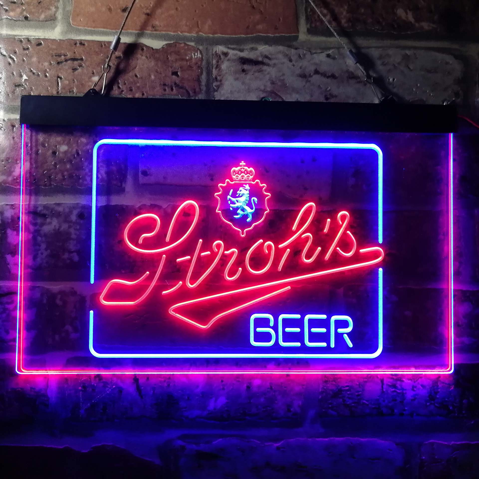 Stroh's Beer Man Cave Bar Neon LED Sign