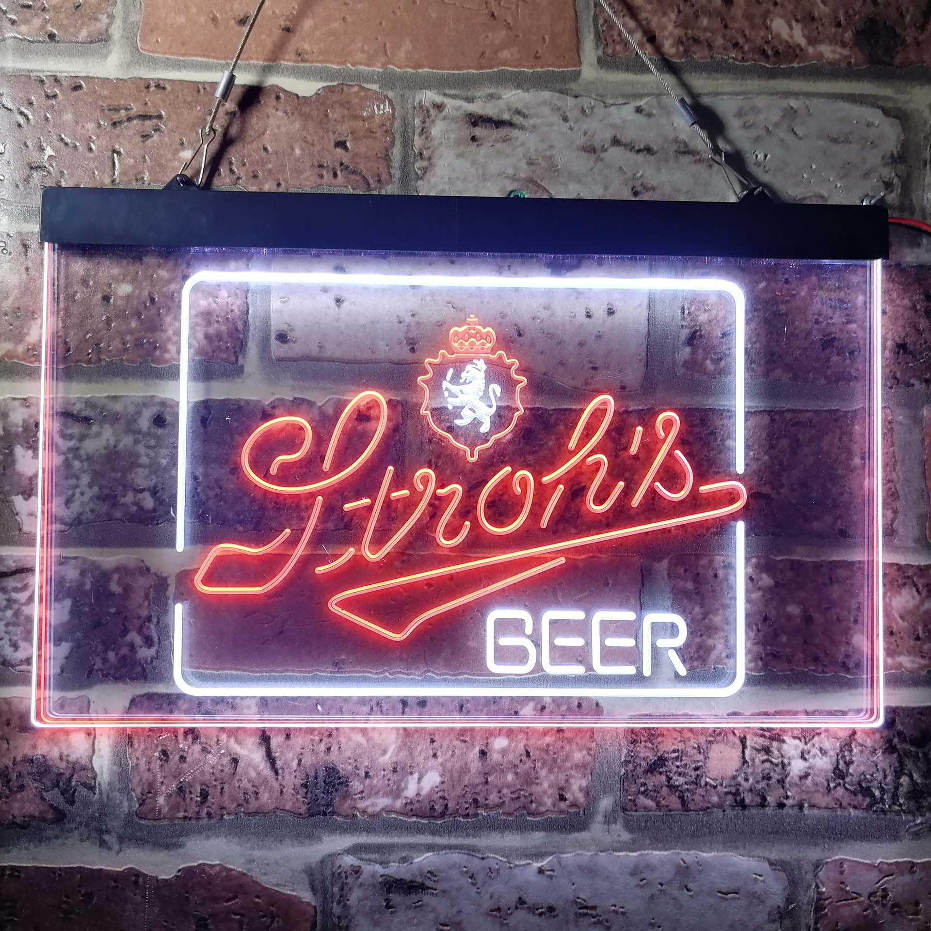 Stroh's Beer Man Cave Bar Neon LED Sign