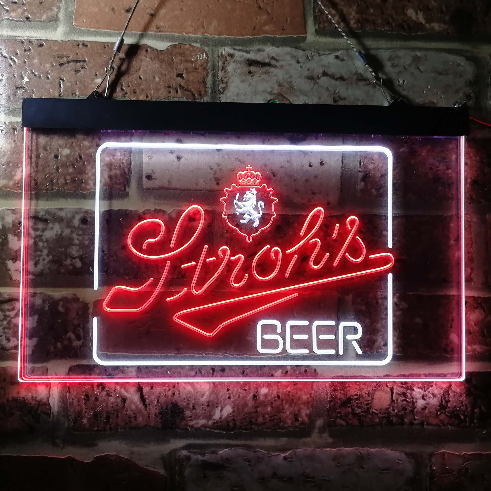 Stroh's Beer Man Cave Bar Neon LED Sign