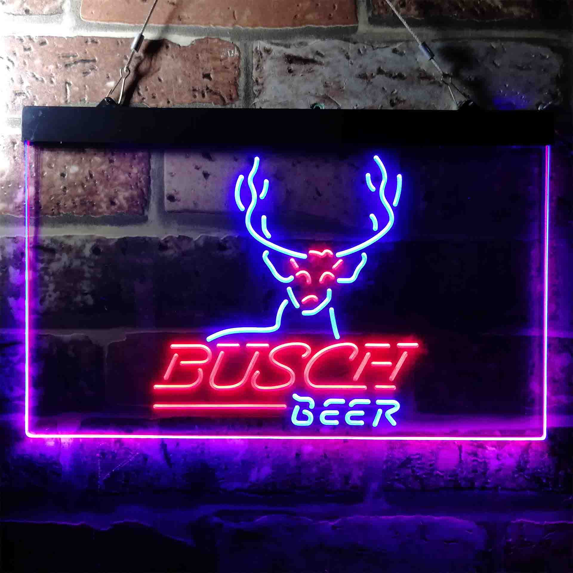 Busch Beer Cabin Deer Hunt Neon LED Sign