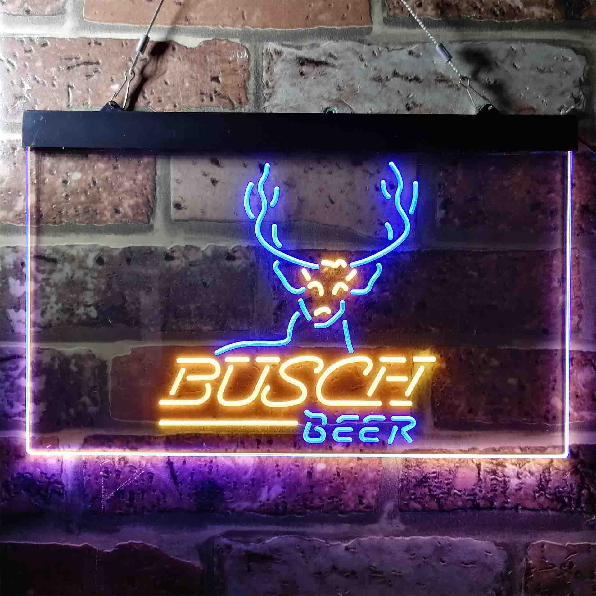 Busch Beer Cabin Deer Hunt Neon LED Sign