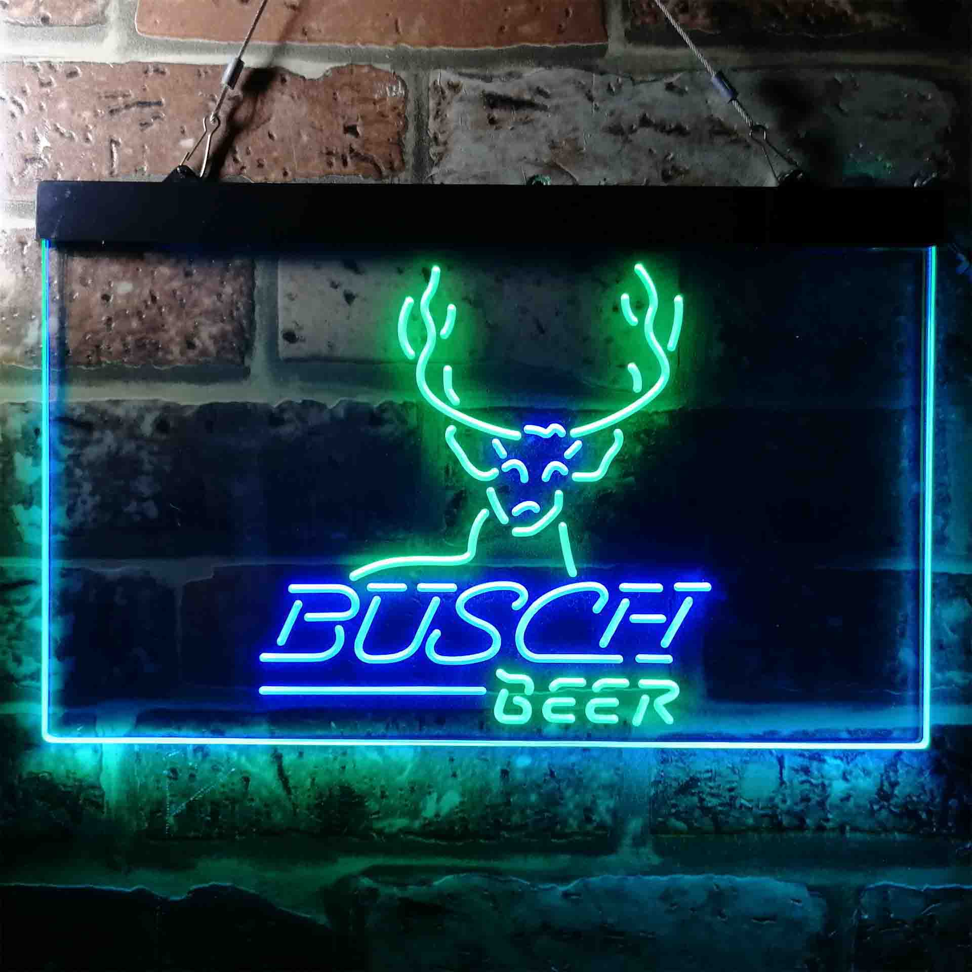 Busch Beer Cabin Deer Hunt Neon LED Sign