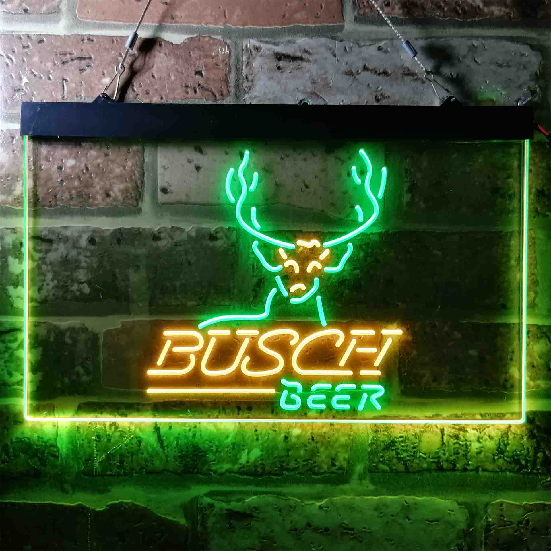 Busch Beer Cabin Deer Hunt Neon LED Sign