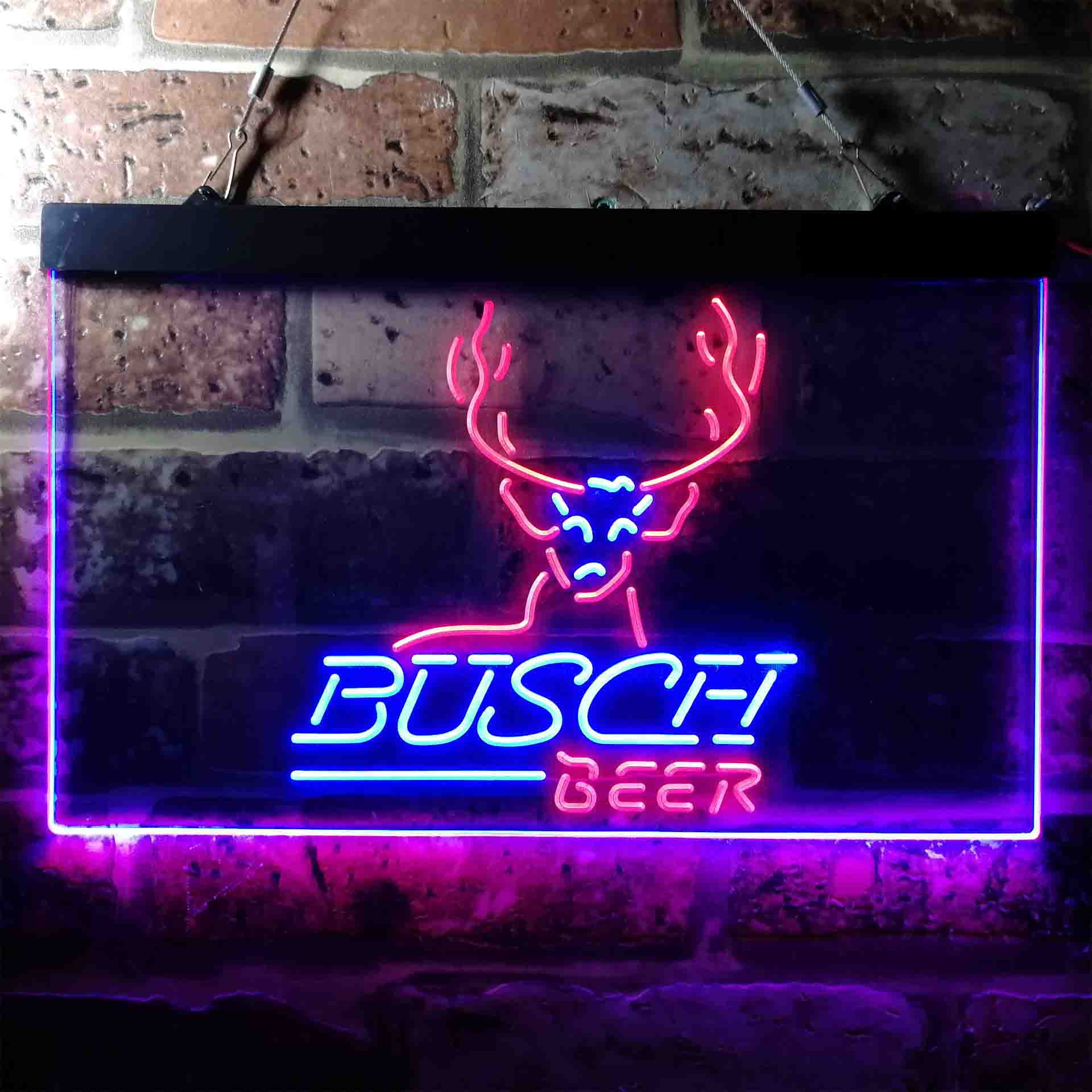 Busch Beer Cabin Deer Hunt Neon LED Sign