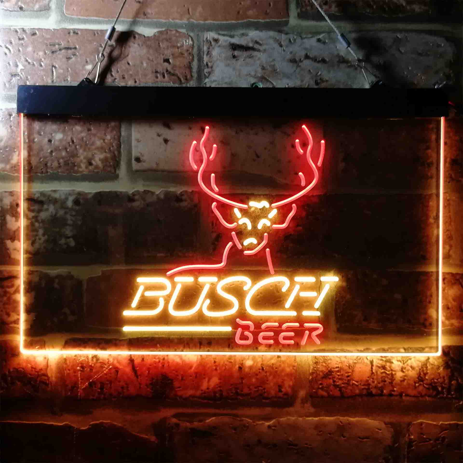 Busch Beer Cabin Deer Hunt Neon LED Sign