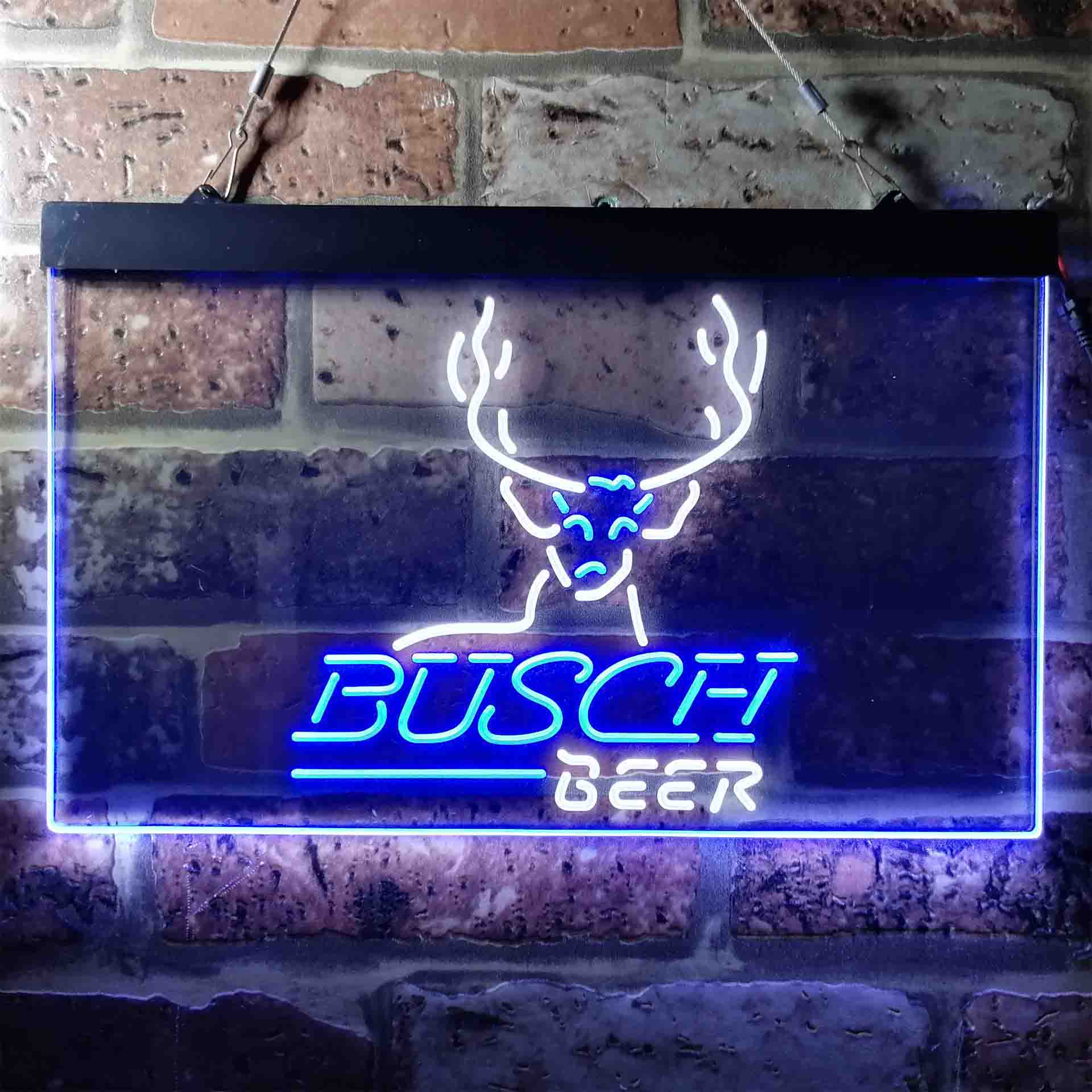 Busch Beer Cabin Deer Hunt Neon LED Sign