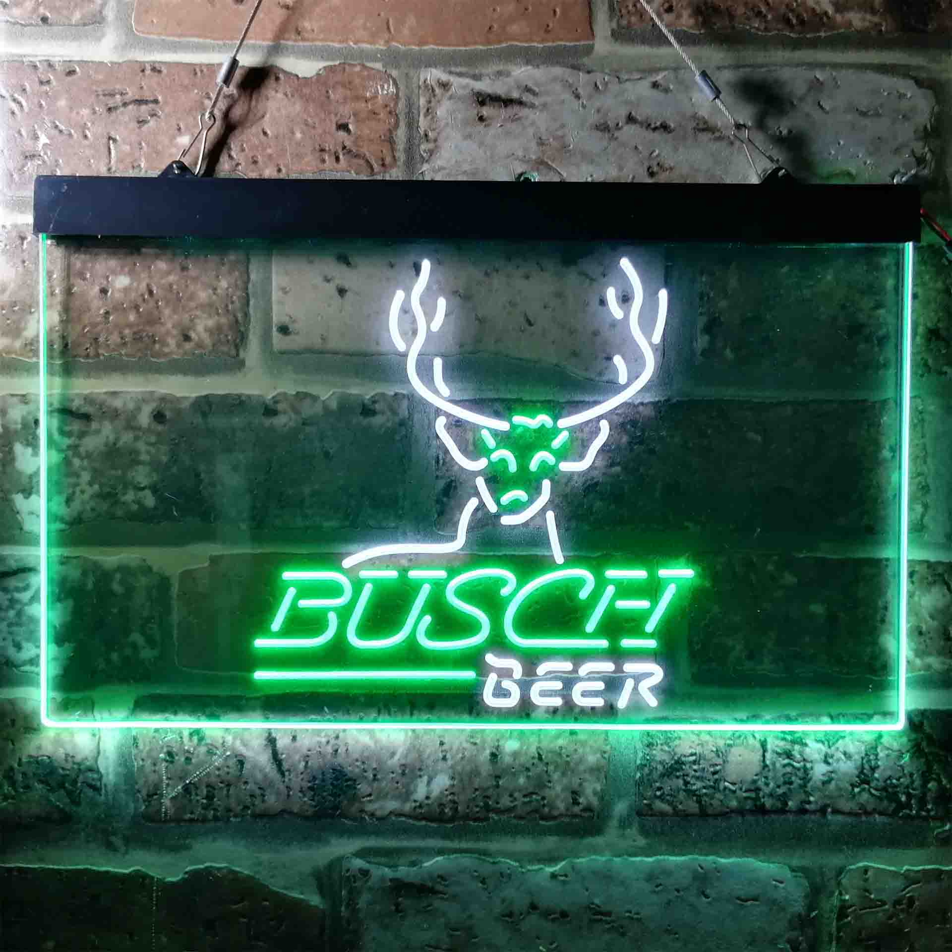 Busch Beer Cabin Deer Hunt Neon LED Sign