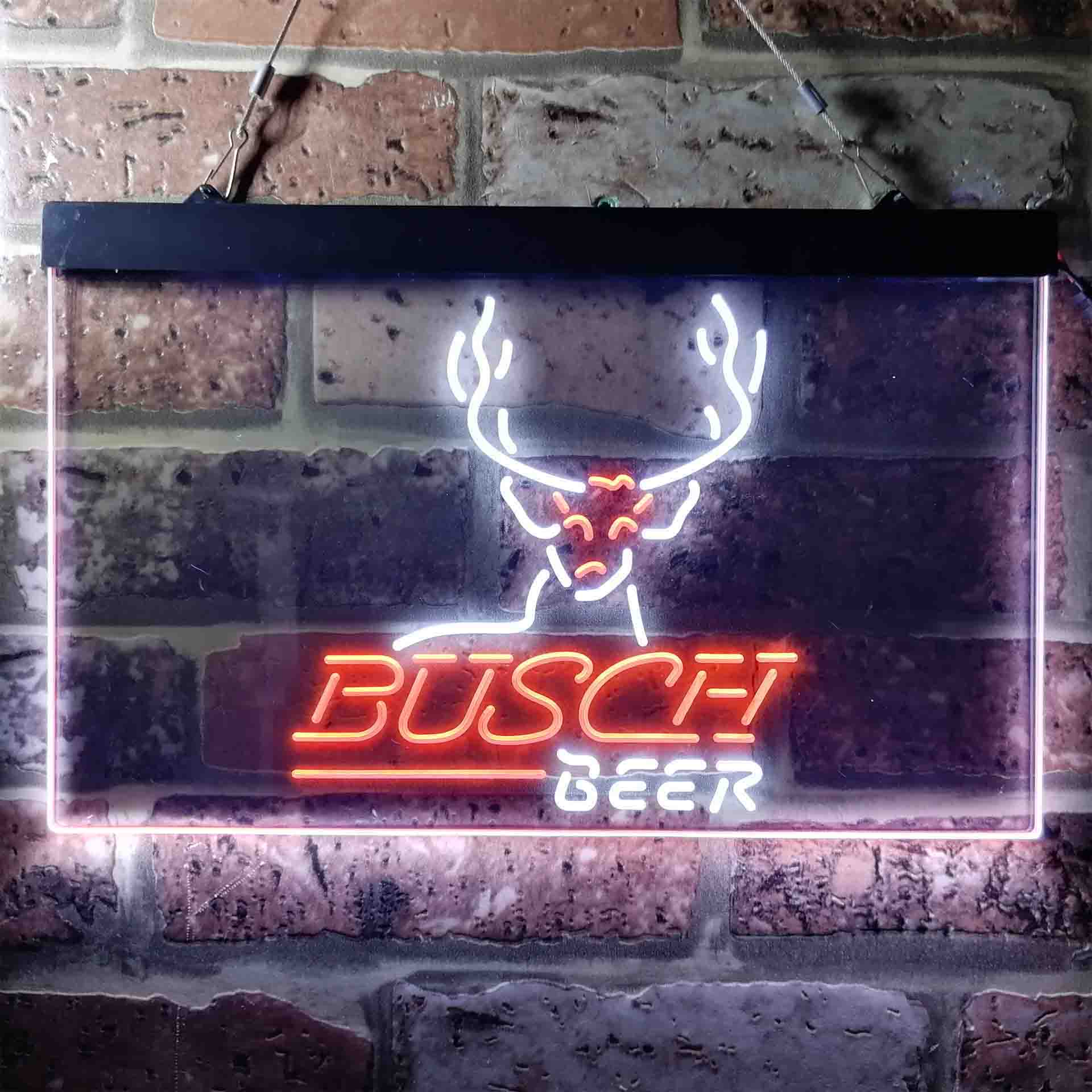 Busch Beer Cabin Deer Hunt Neon LED Sign