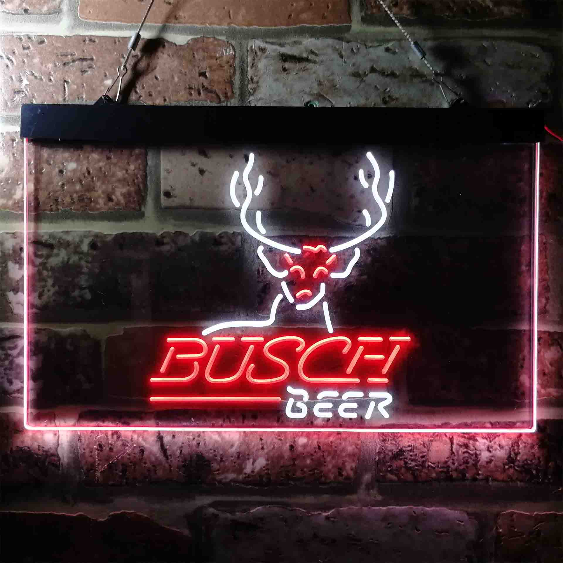 Busch Beer Cabin Deer Hunt Neon LED Sign