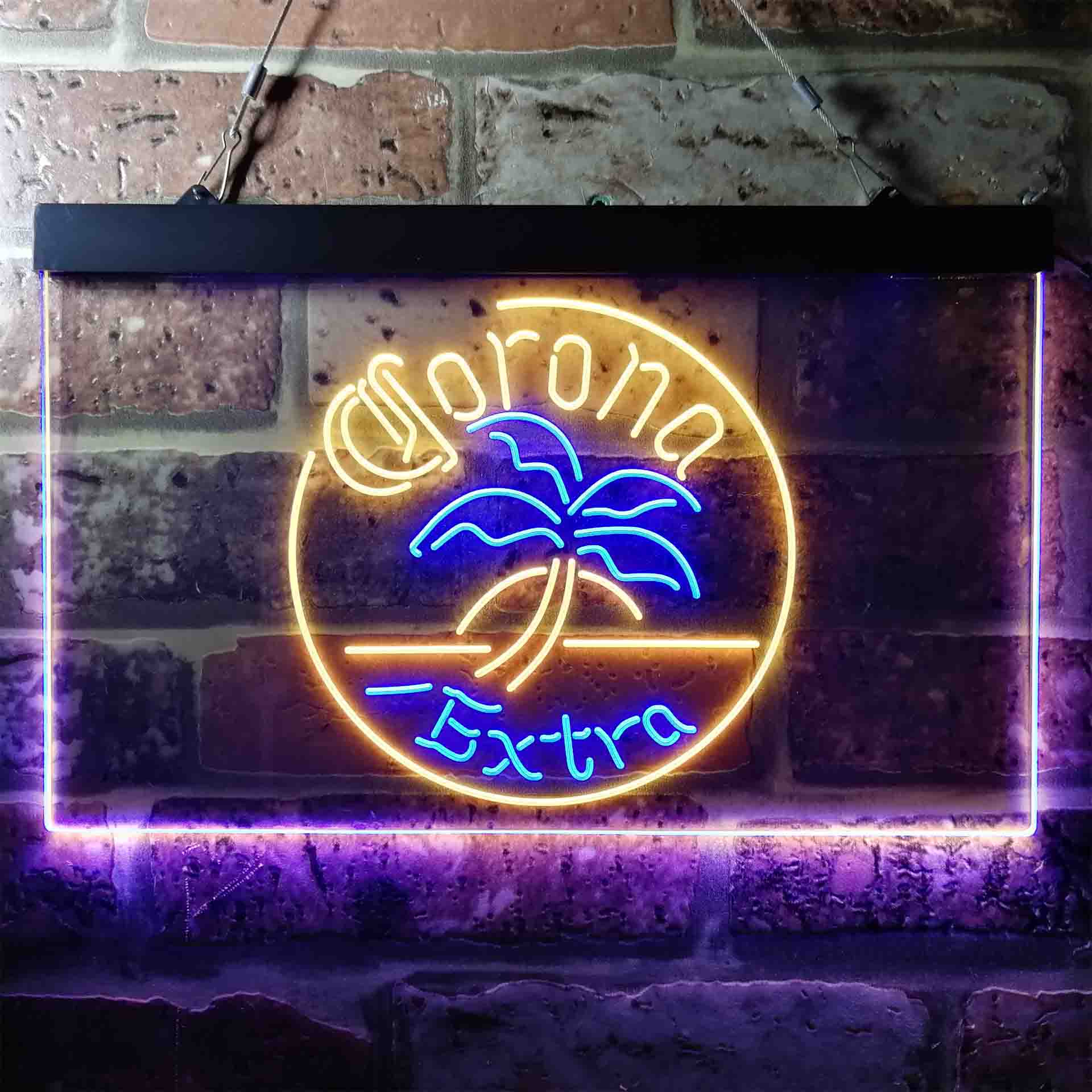 Corona Palm Tree Island Circle Neon LED Sign