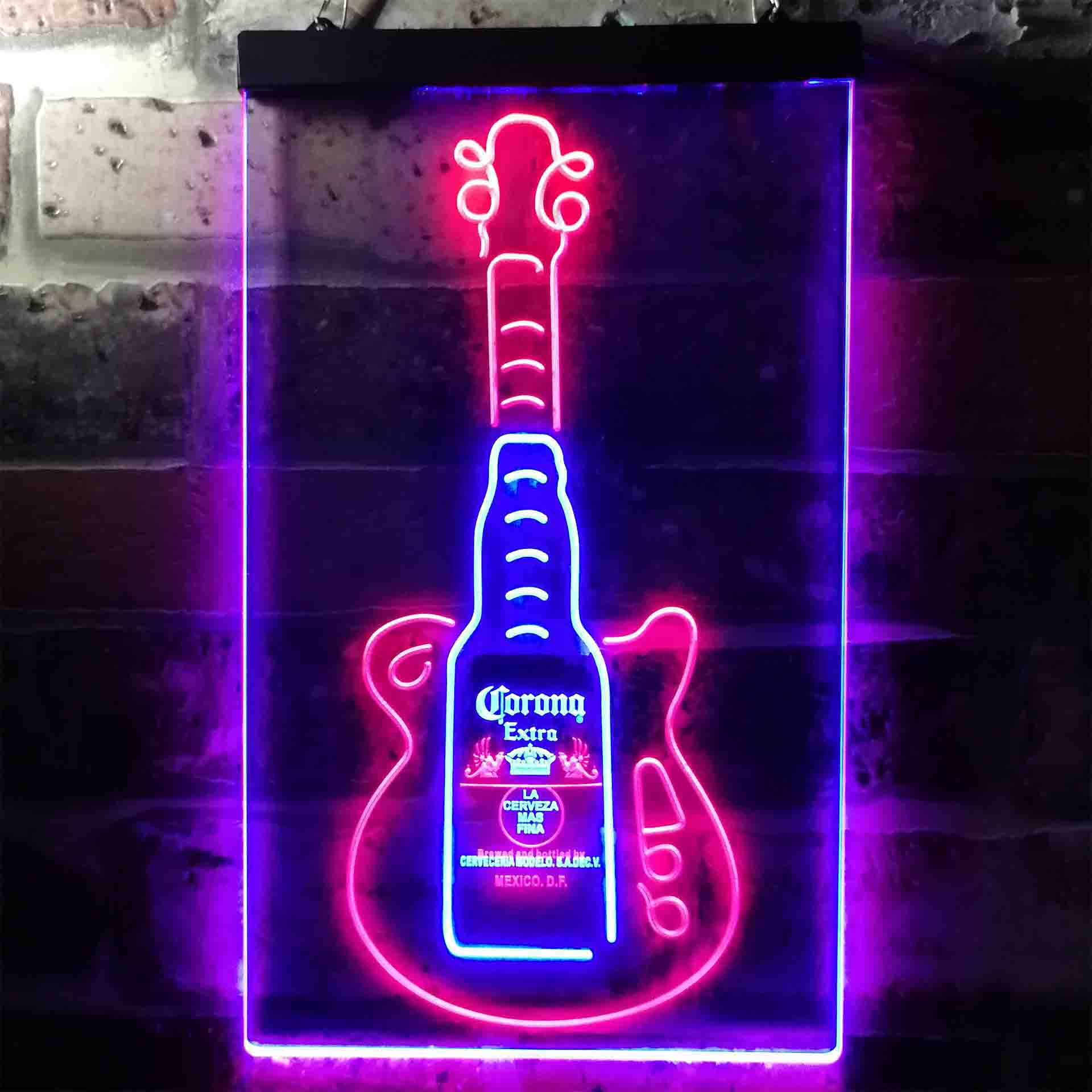 Corona Extra Guitar Bottle Neon LED Sign