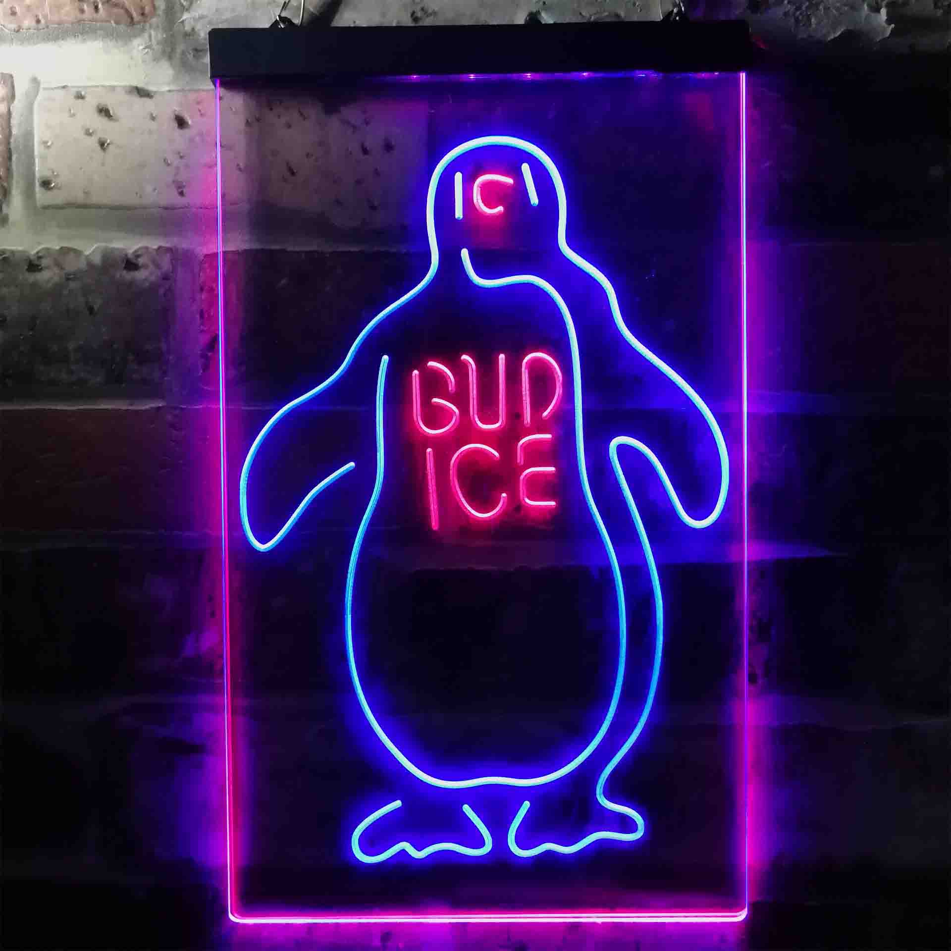 Bud Ice Penguin Beer Neon LED Sign