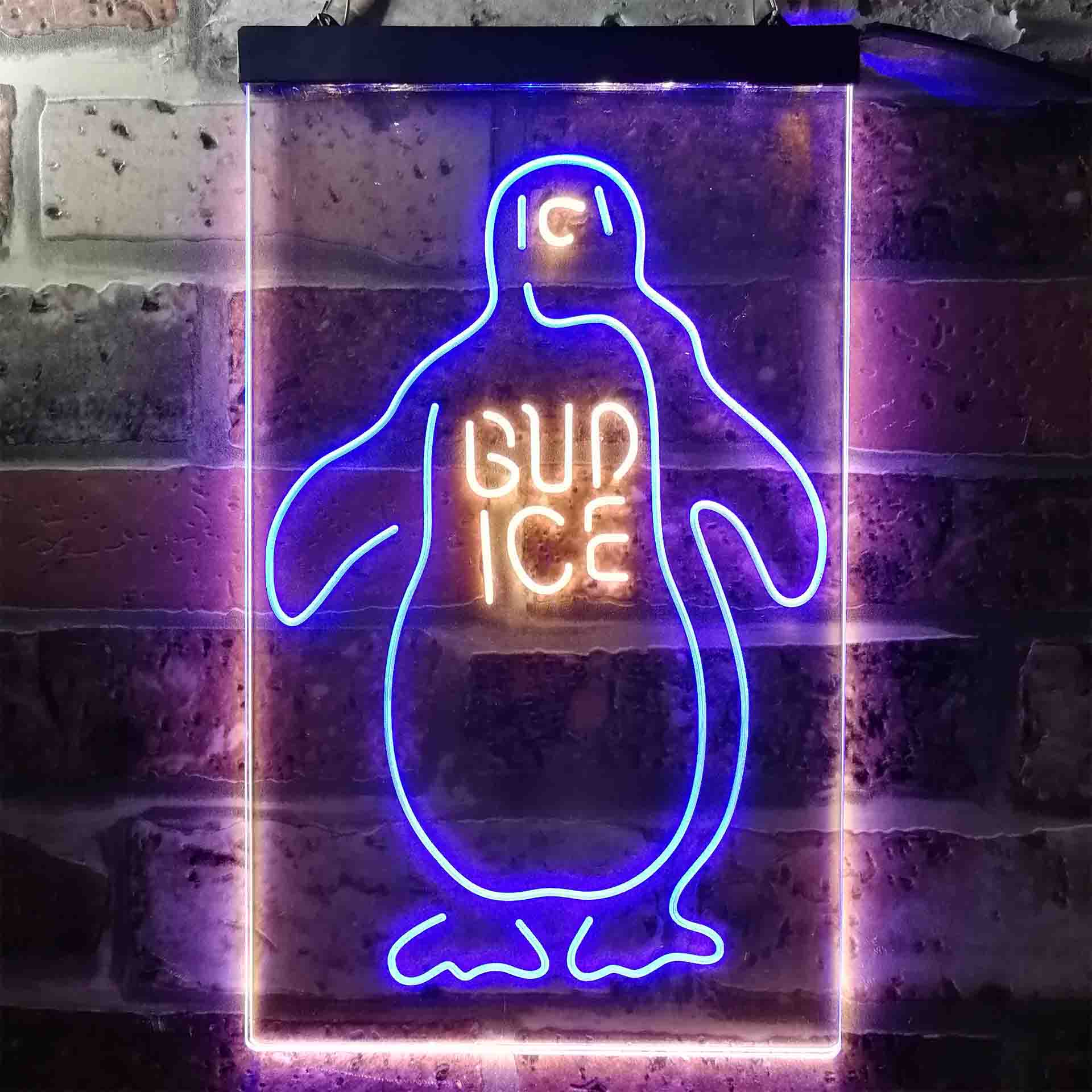 Bud Ice Penguin Beer Neon LED Sign