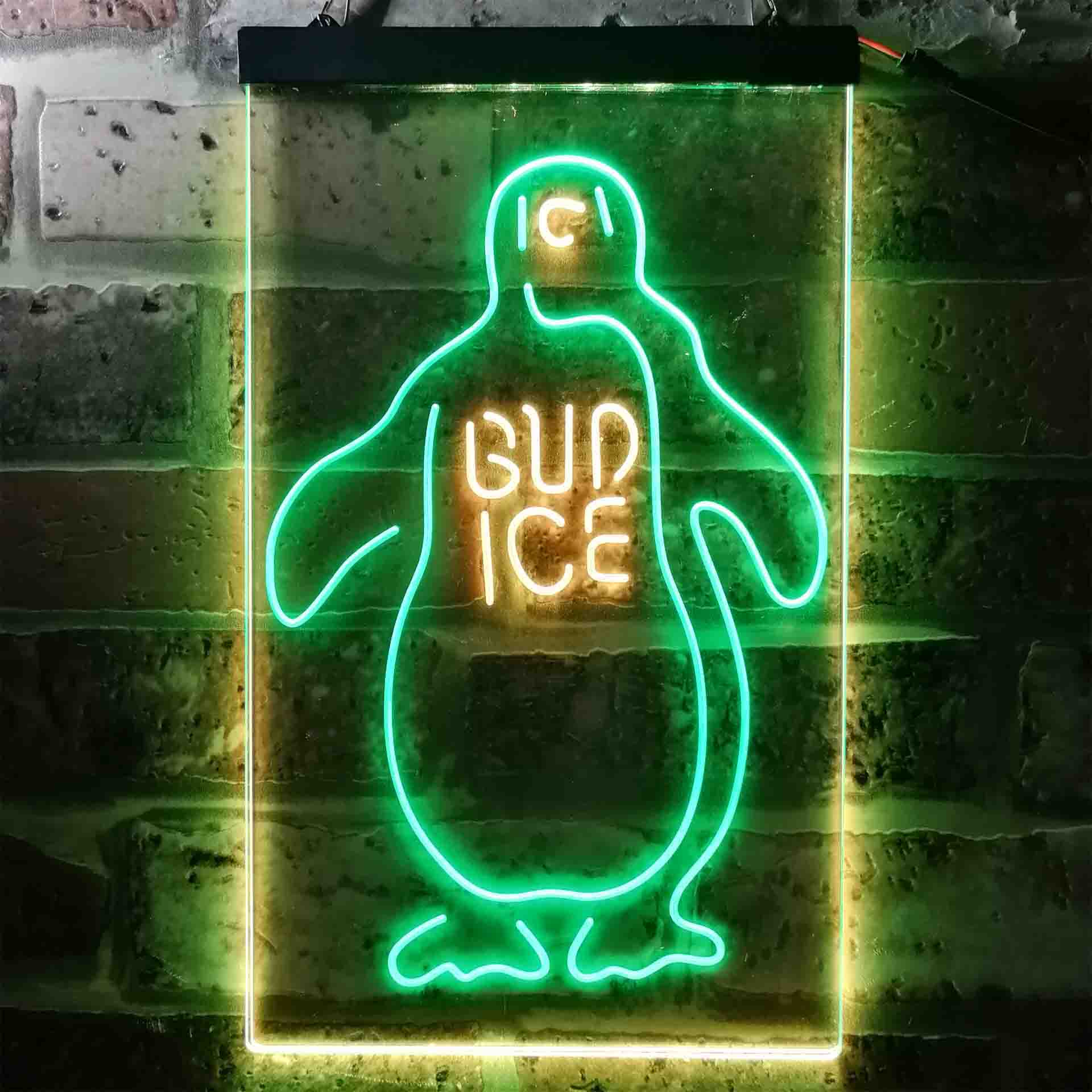 Bud Ice Penguin Beer Neon LED Sign