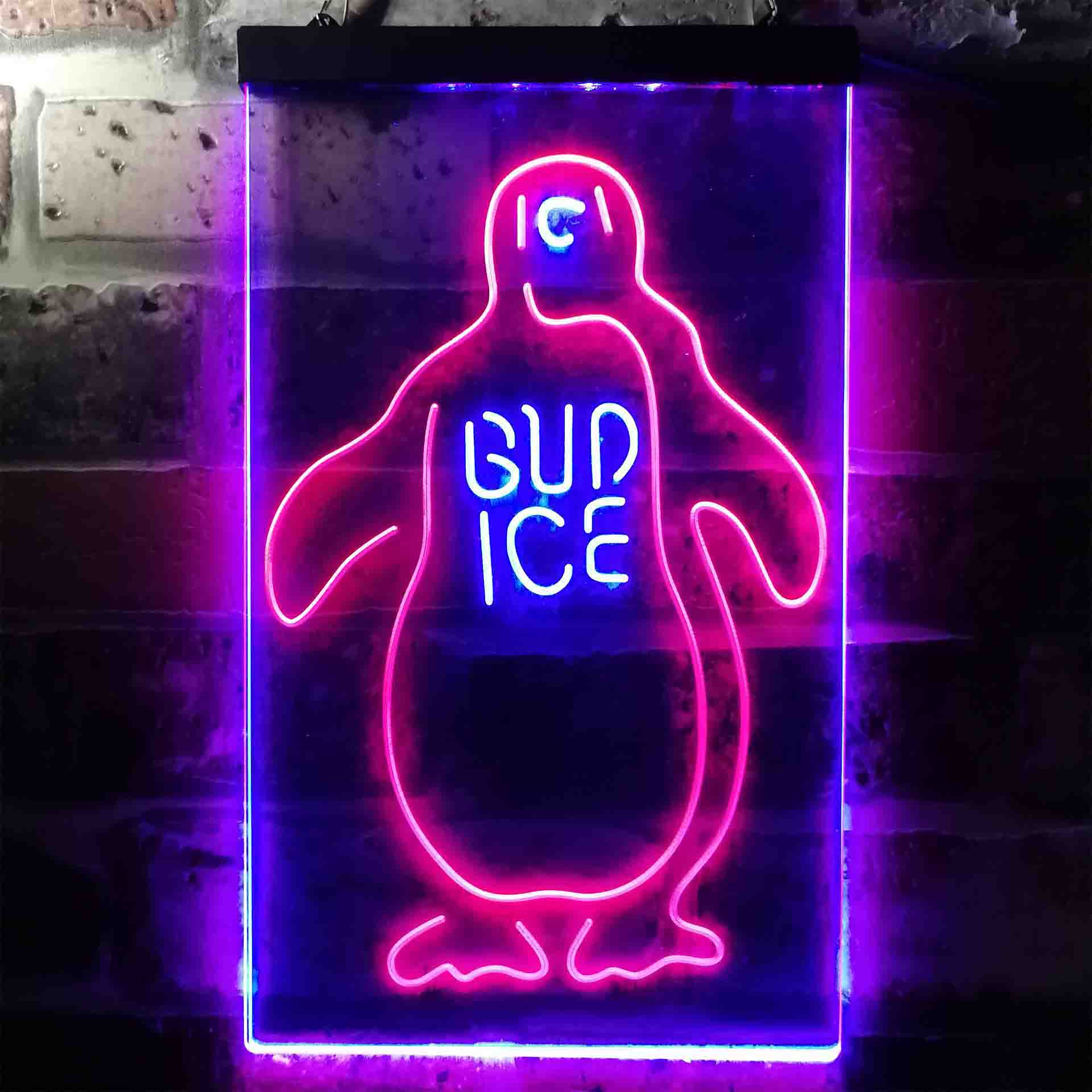 Bud Ice Penguin Beer Neon LED Sign