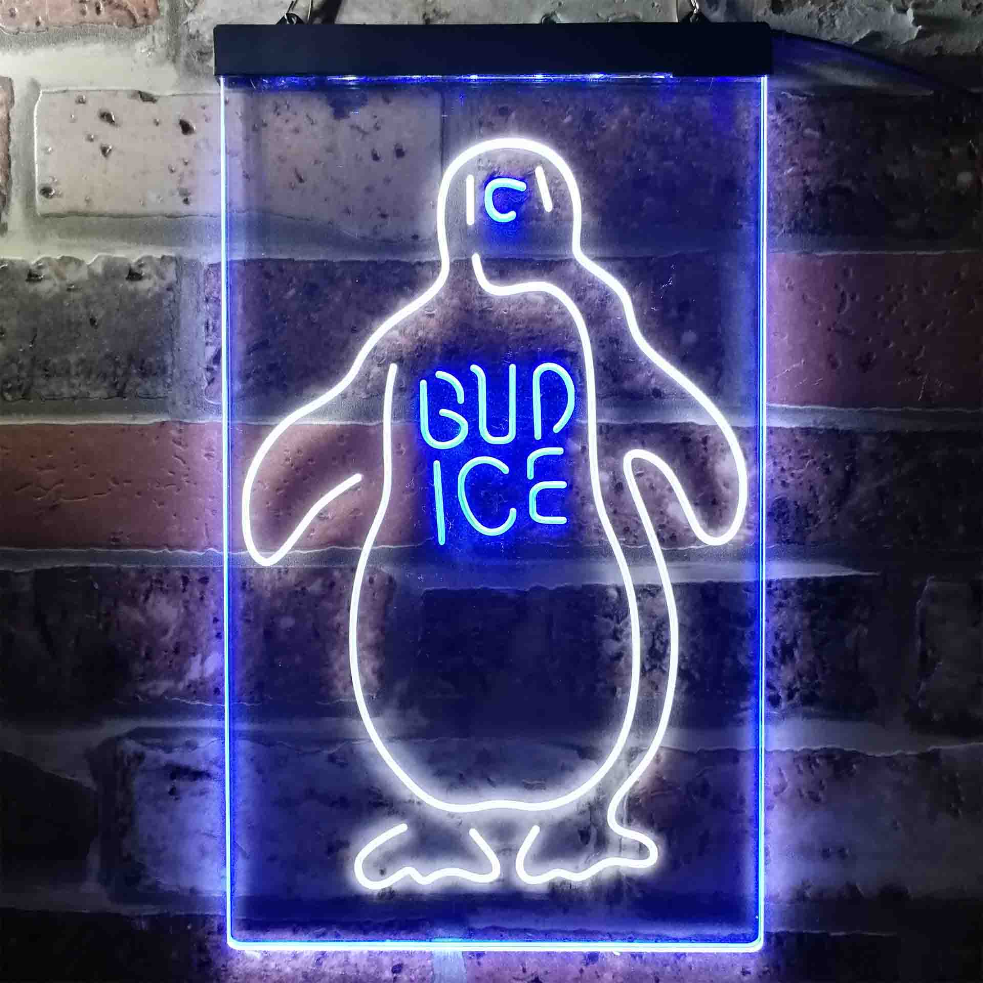 Bud Ice Penguin Beer Neon LED Sign