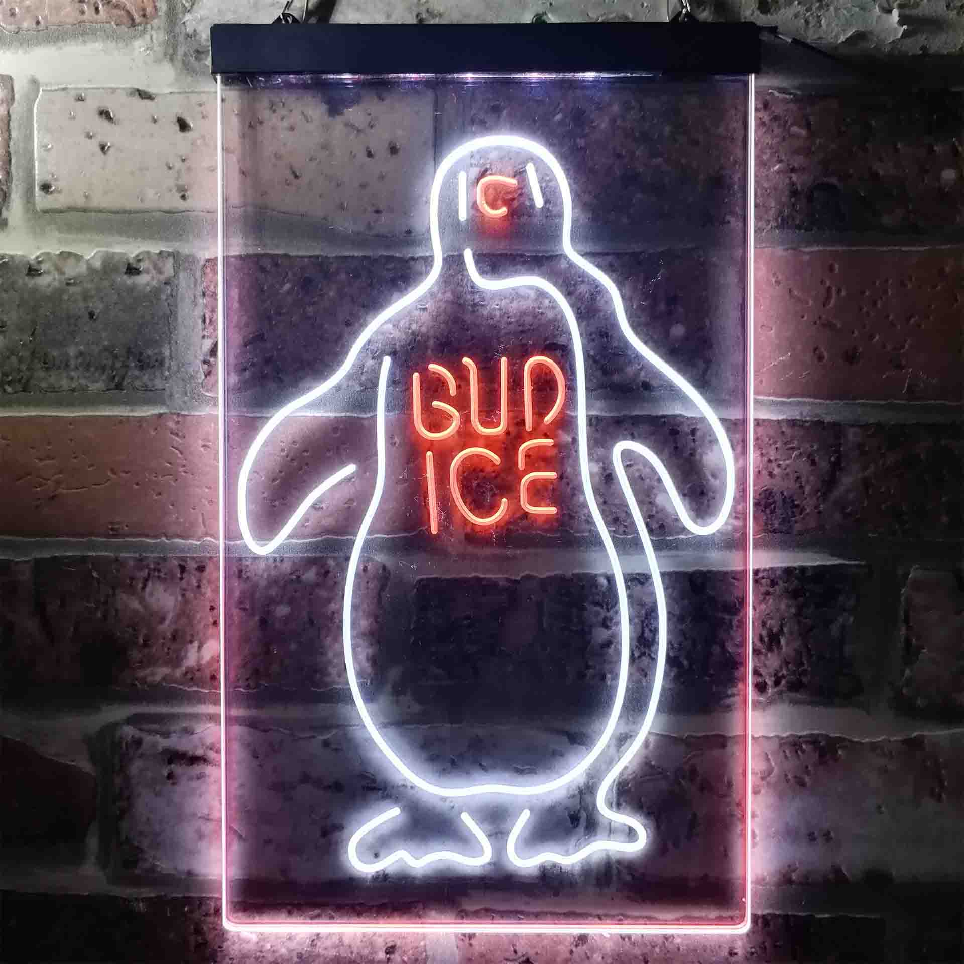 Bud Ice Penguin Beer Neon LED Sign