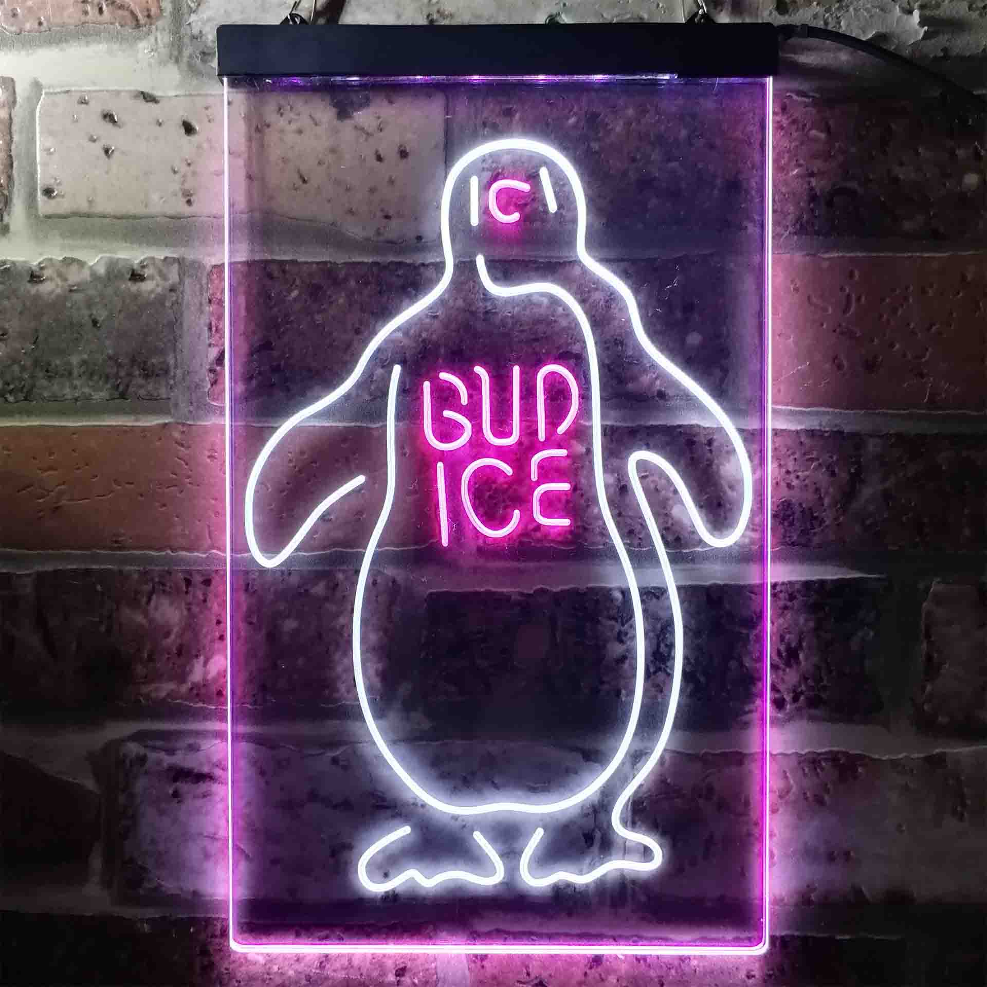 Bud Ice Penguin Beer Neon LED Sign