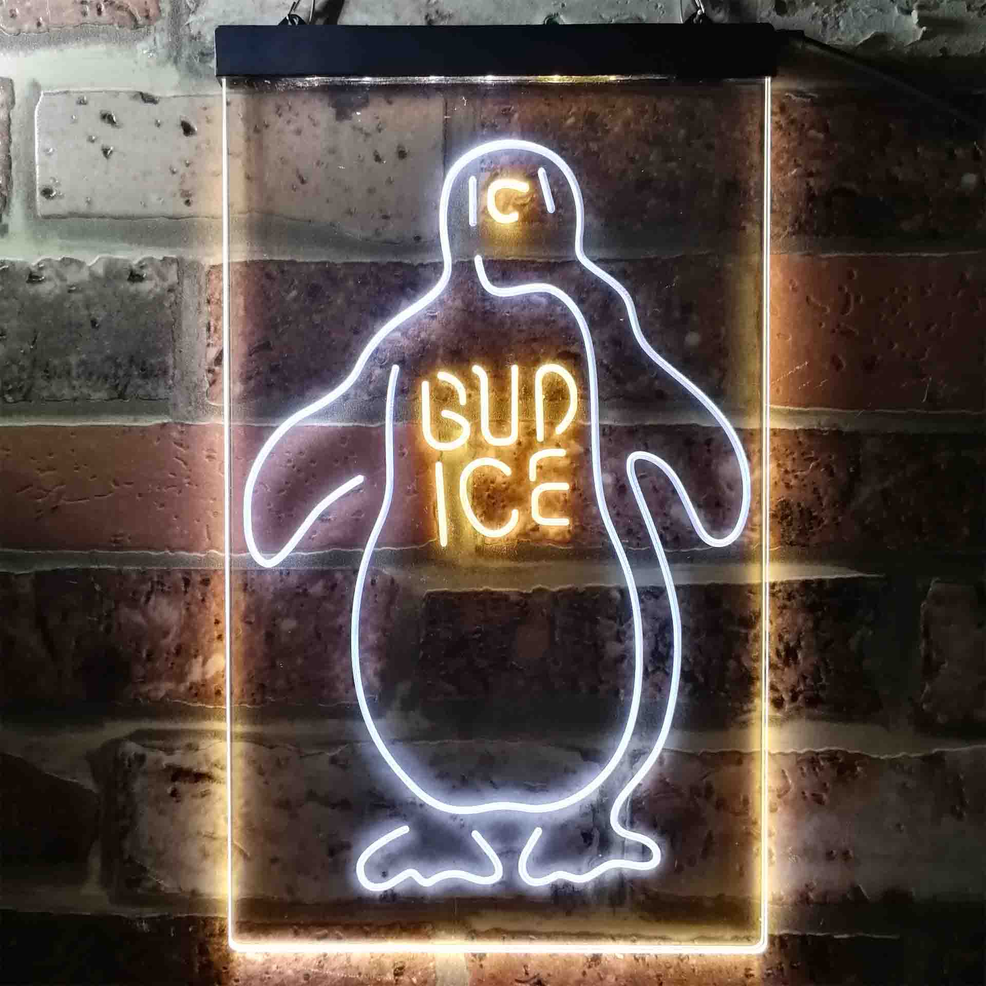 Bud Ice Penguin Beer Neon LED Sign