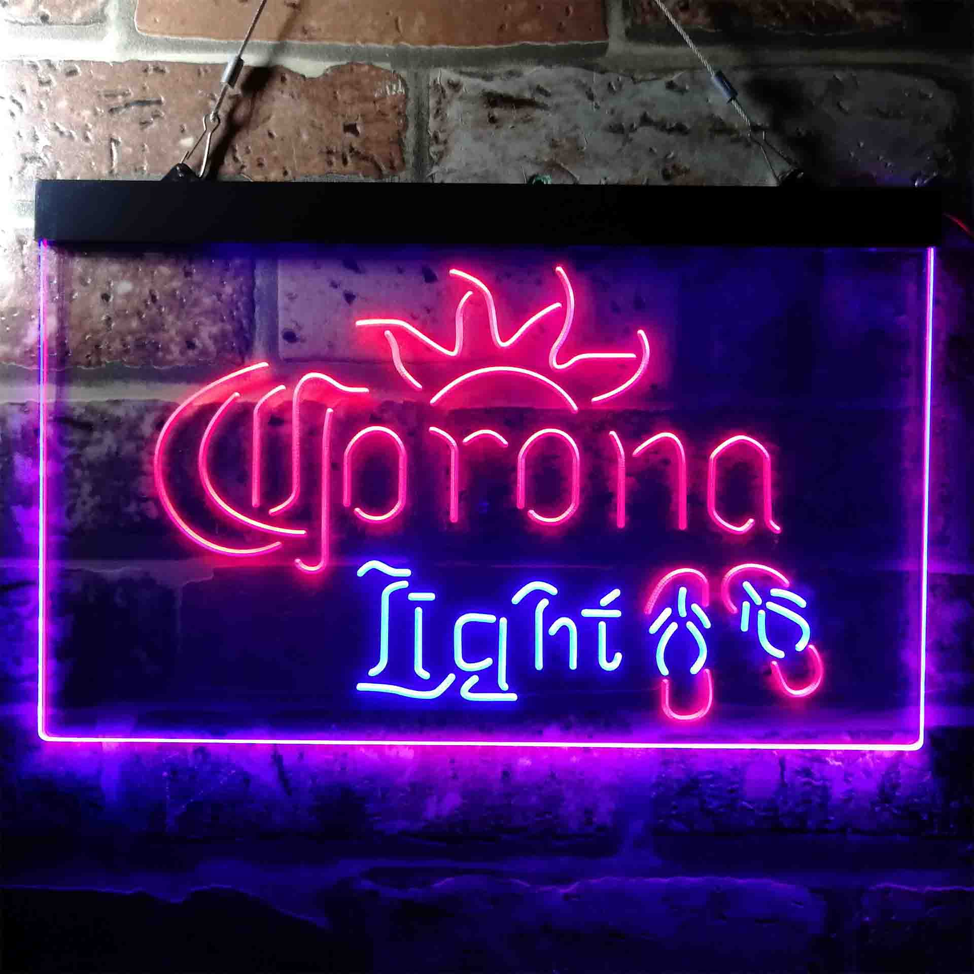 Corona Light Flip Flop Beach Neon LED Sign