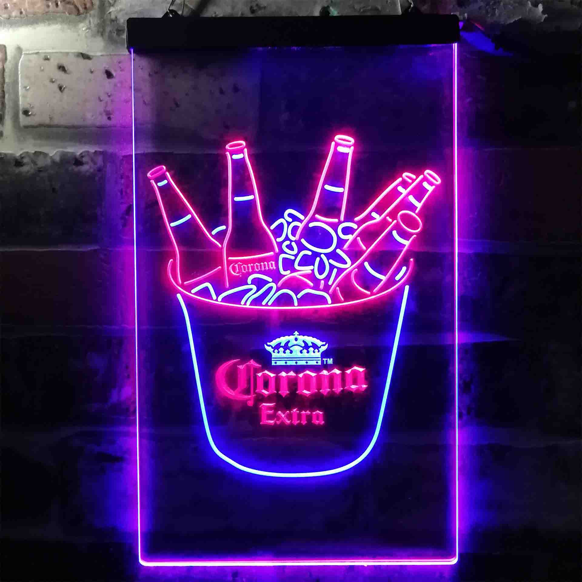 Corona Ice Bucket Beer Neon LED Sign