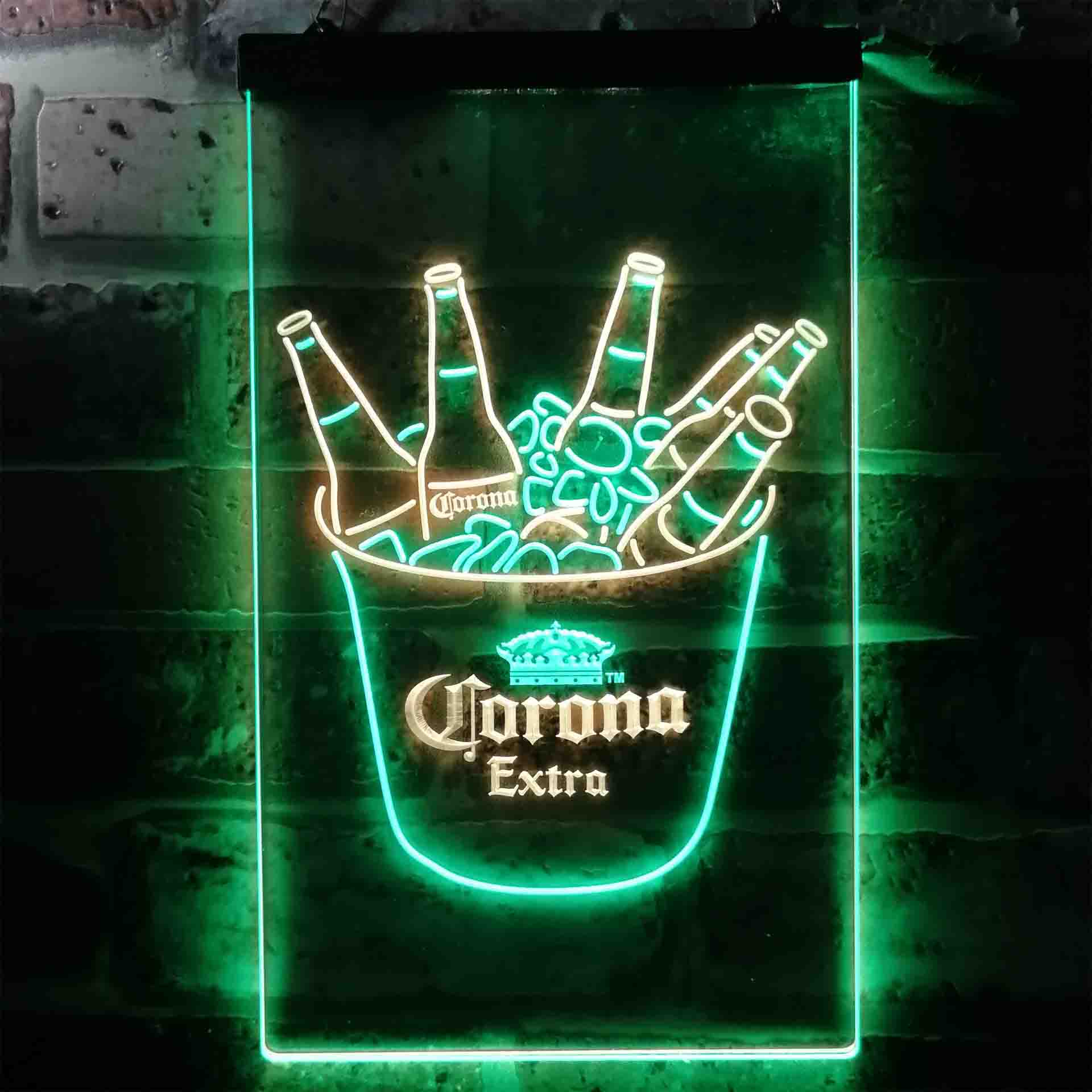 Corona Ice Bucket Beer Neon LED Sign