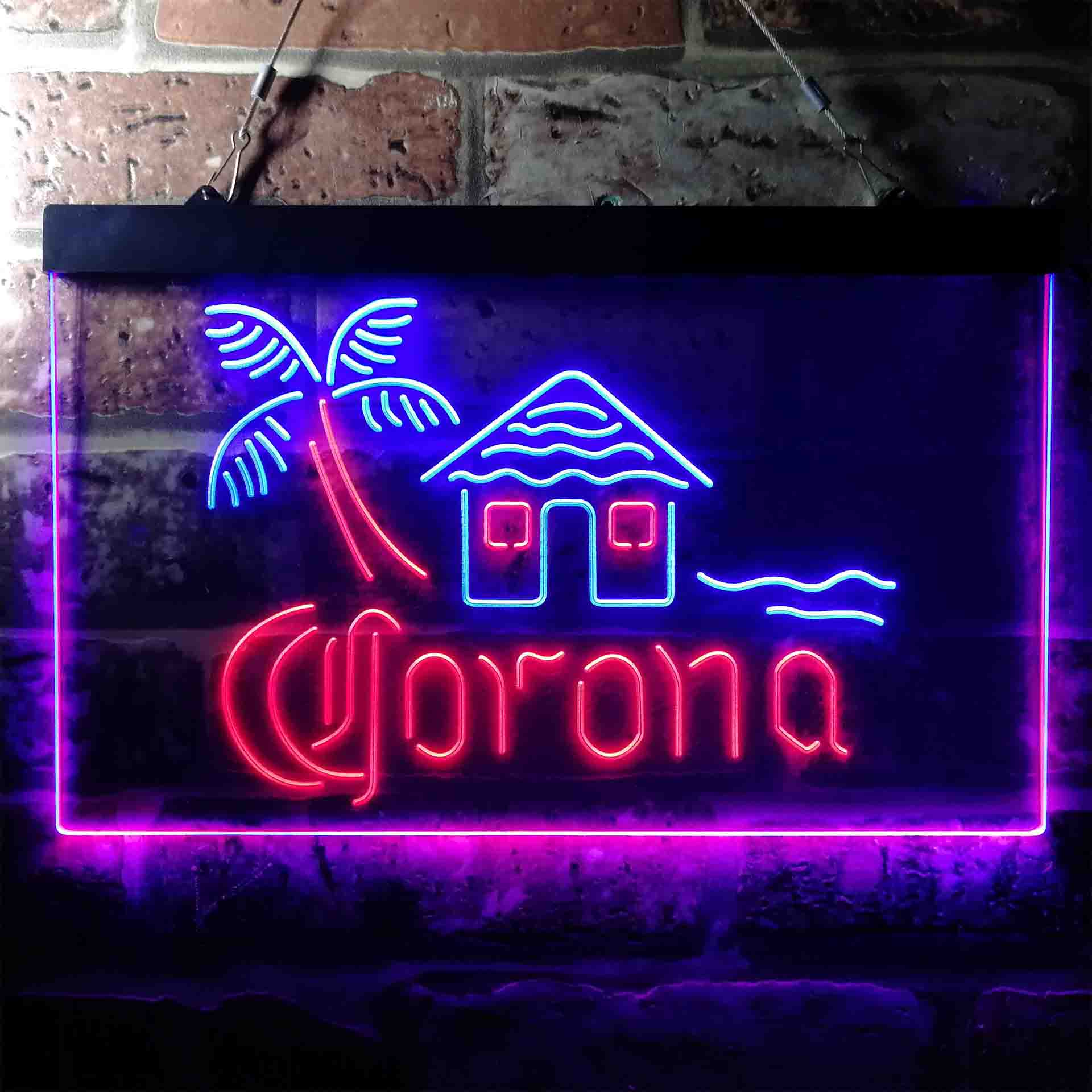 Corona Cabin Island Palm Tree Neon LED Sign