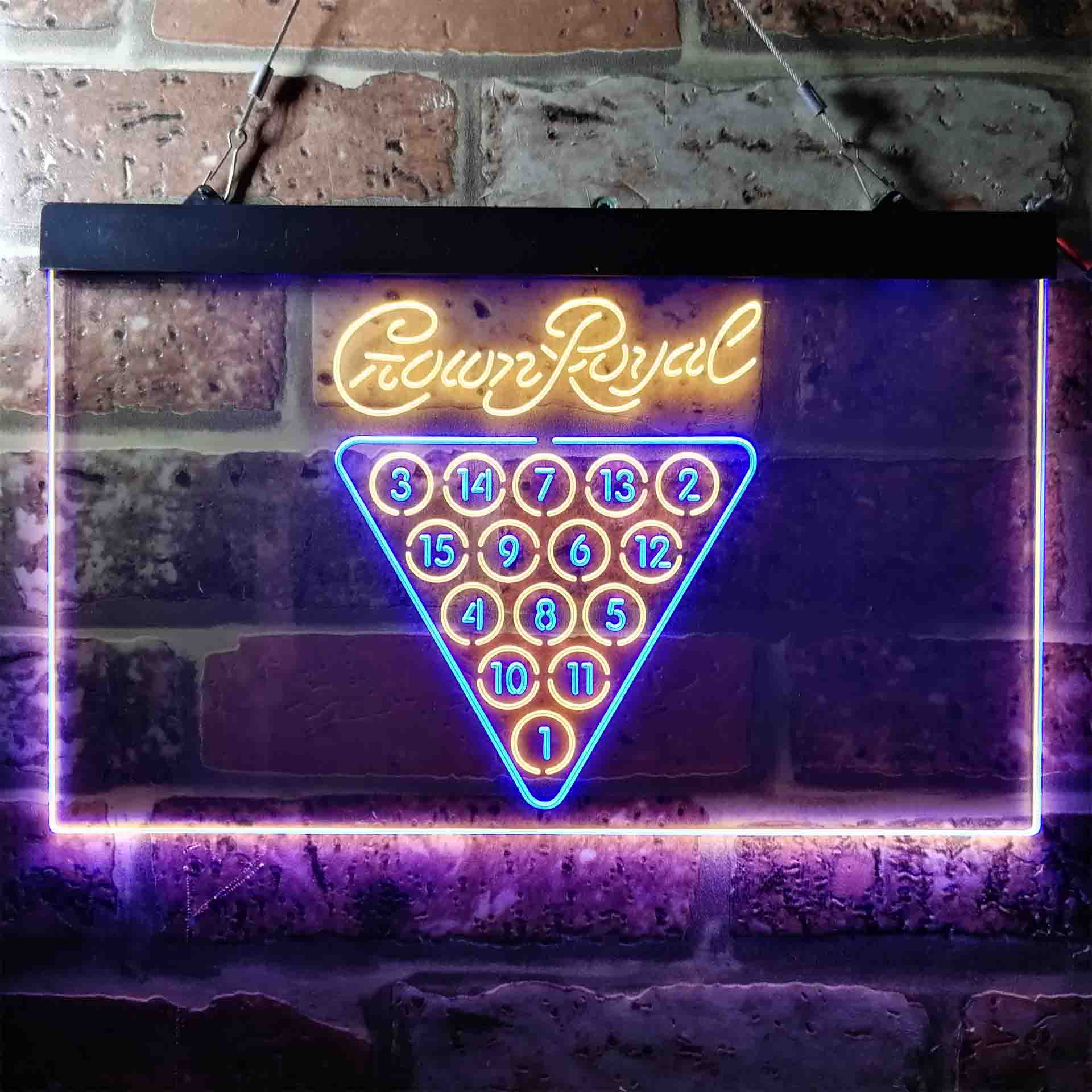 Crown Royal Pool Snooker Billiard Room Neon LED Sign