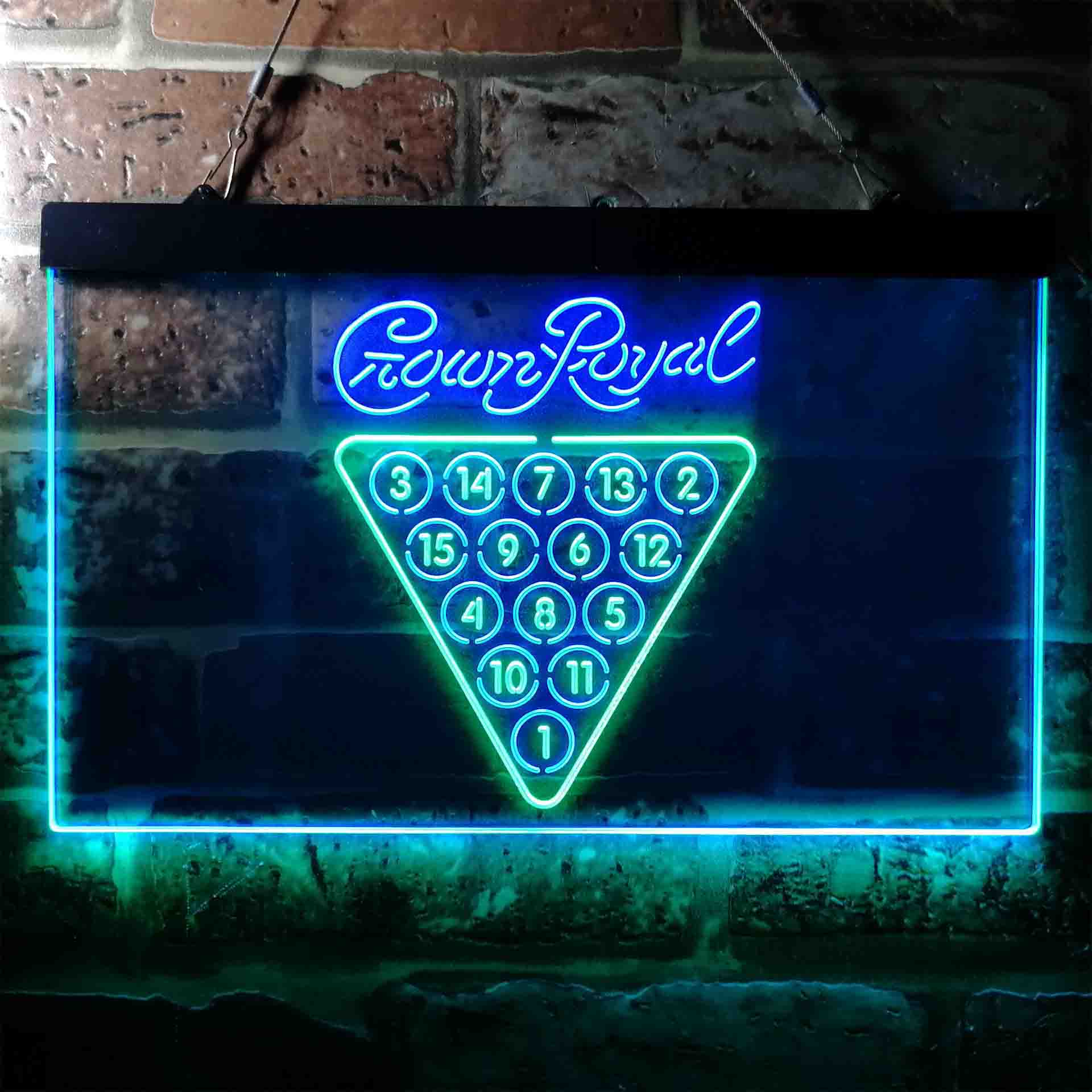 Crown Royal Pool Snooker Billiard Room Neon LED Sign