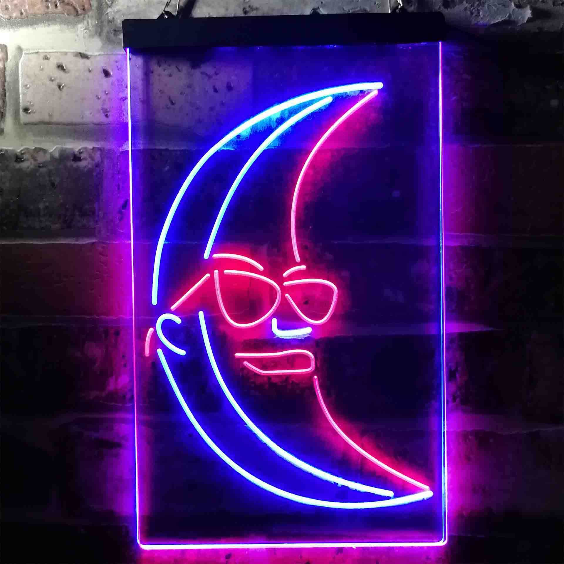 Blue Moon Beer Sunglasses Neon LED Sign