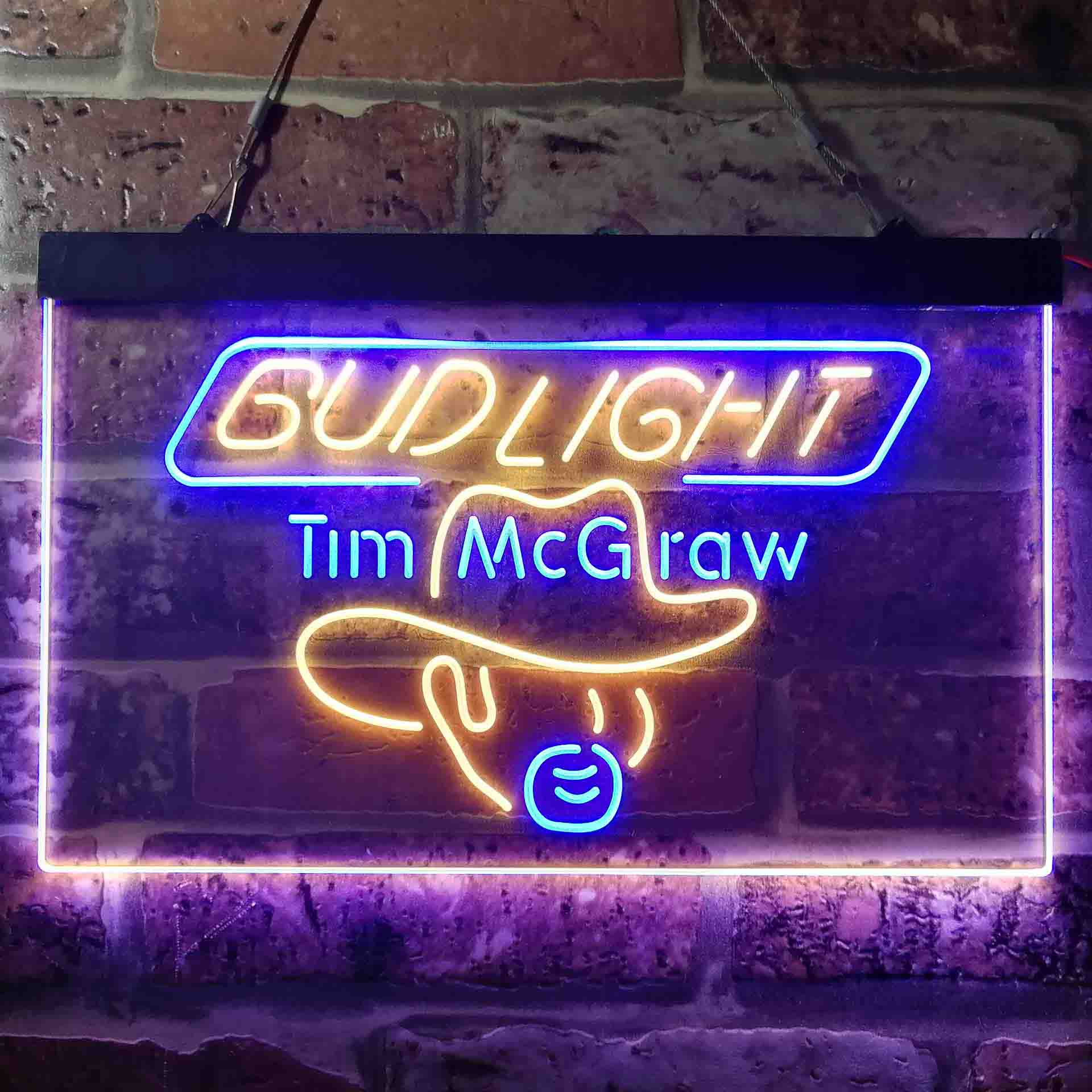 Bud Tim McGraw Beer Bar Neon LED Sign