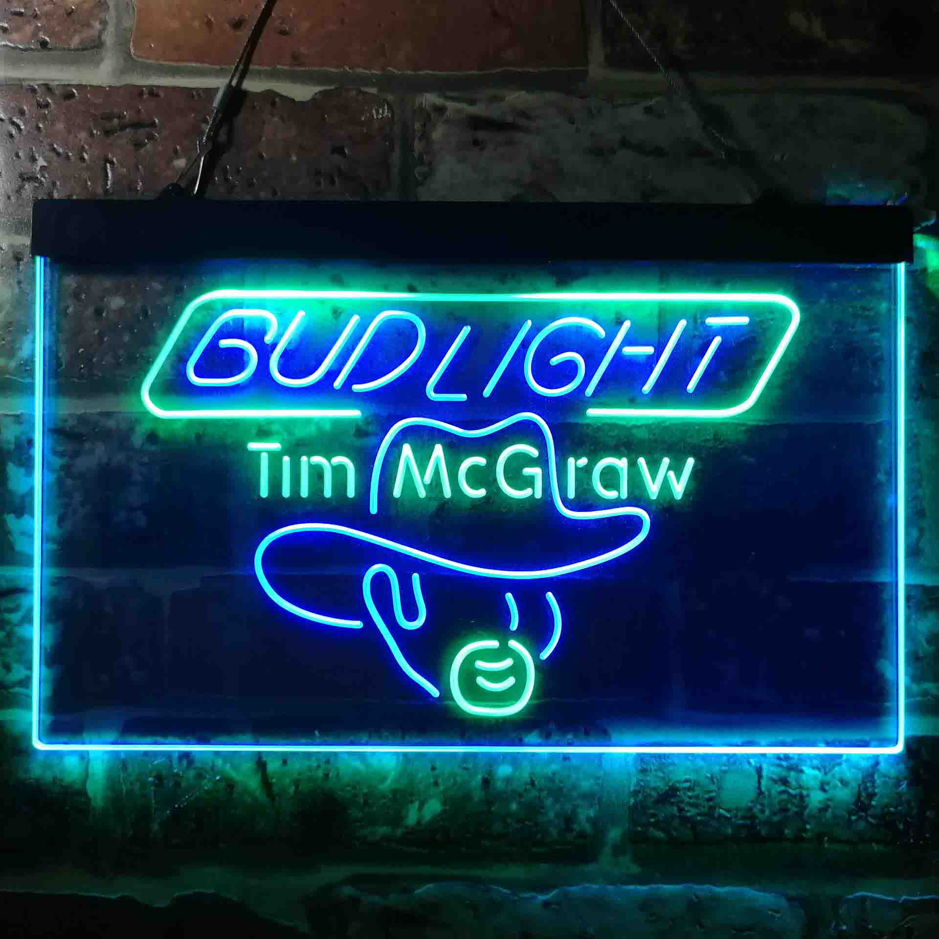 Bud Tim McGraw Beer Bar Neon LED Sign