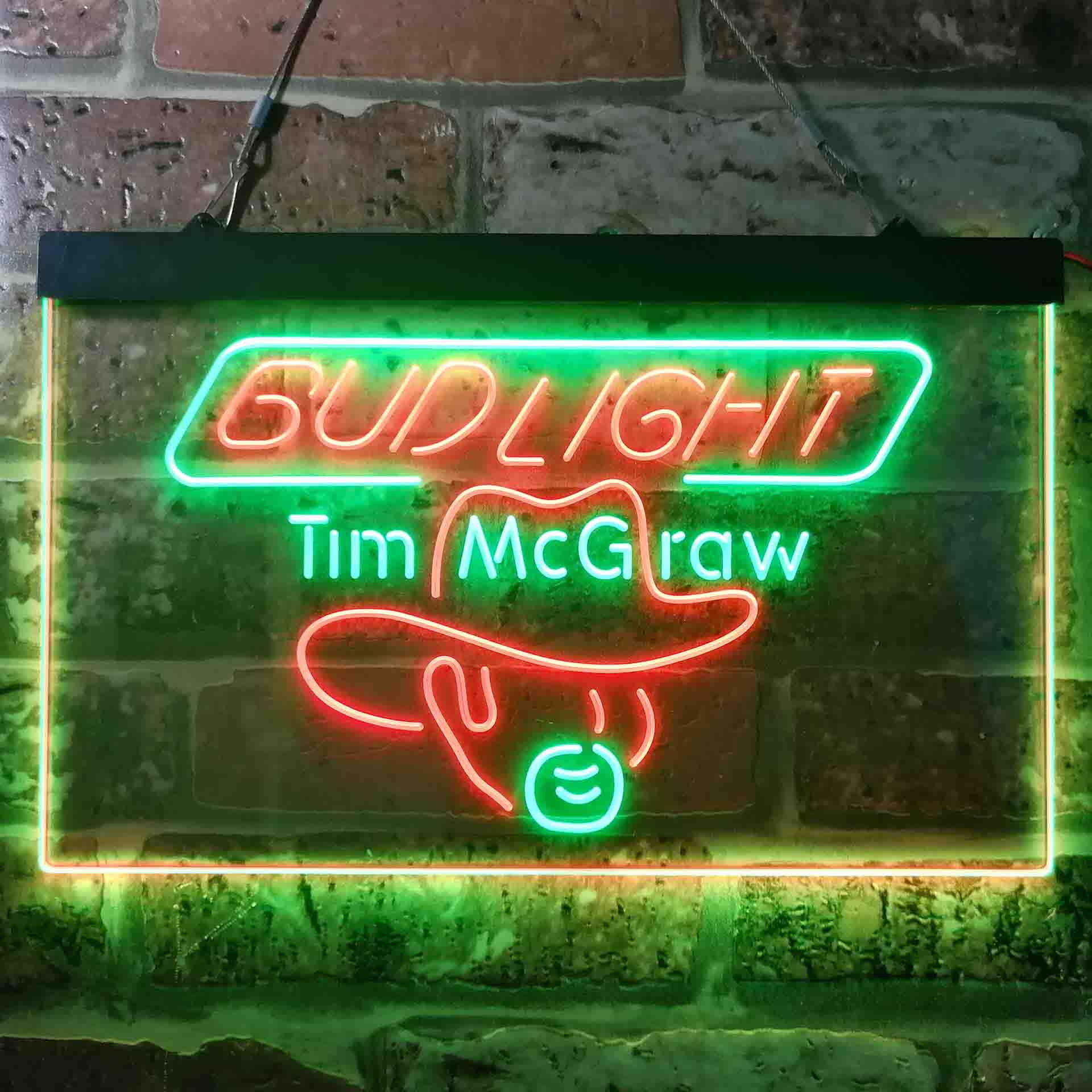 Bud Tim McGraw Beer Bar Neon LED Sign