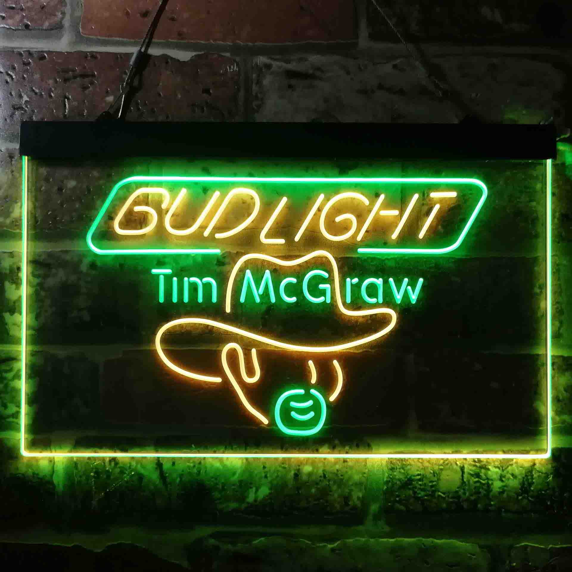 Bud Tim McGraw Beer Bar Neon LED Sign