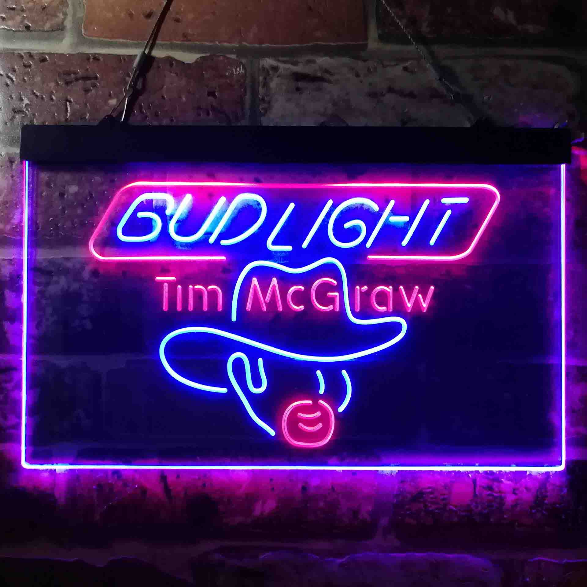 Bud Tim McGraw Beer Bar Neon LED Sign