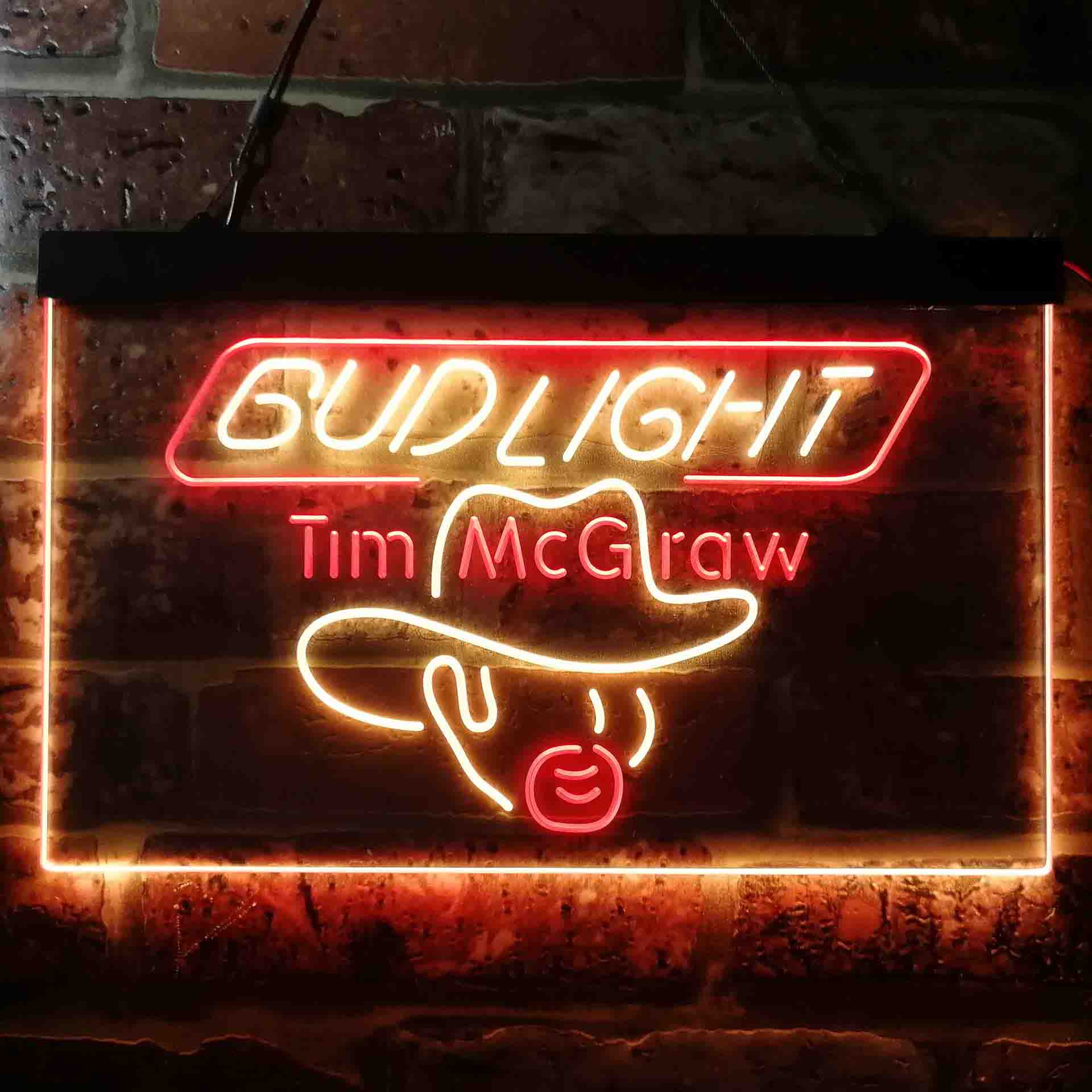 Bud Tim McGraw Beer Bar Neon LED Sign