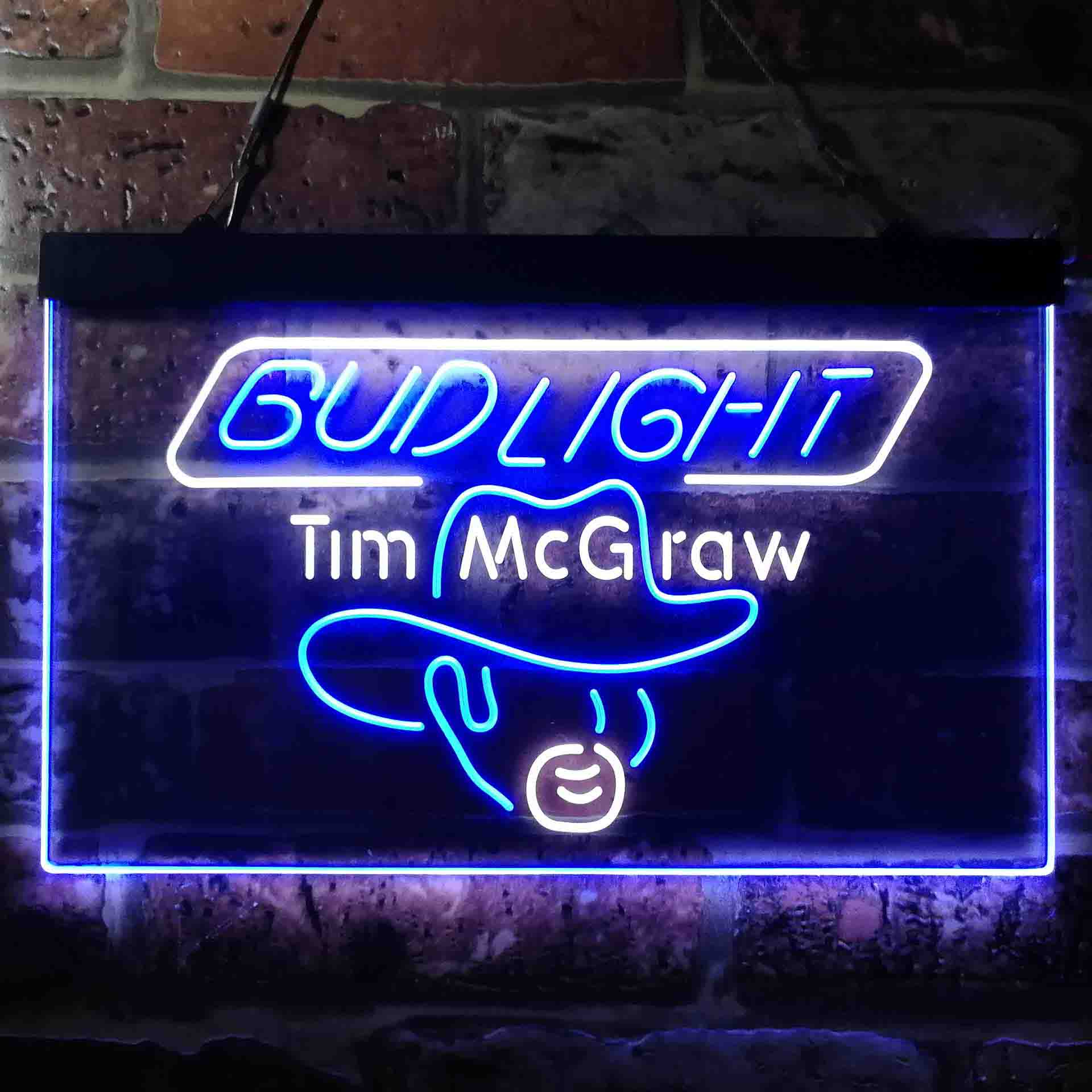 Bud Tim McGraw Beer Bar Neon LED Sign