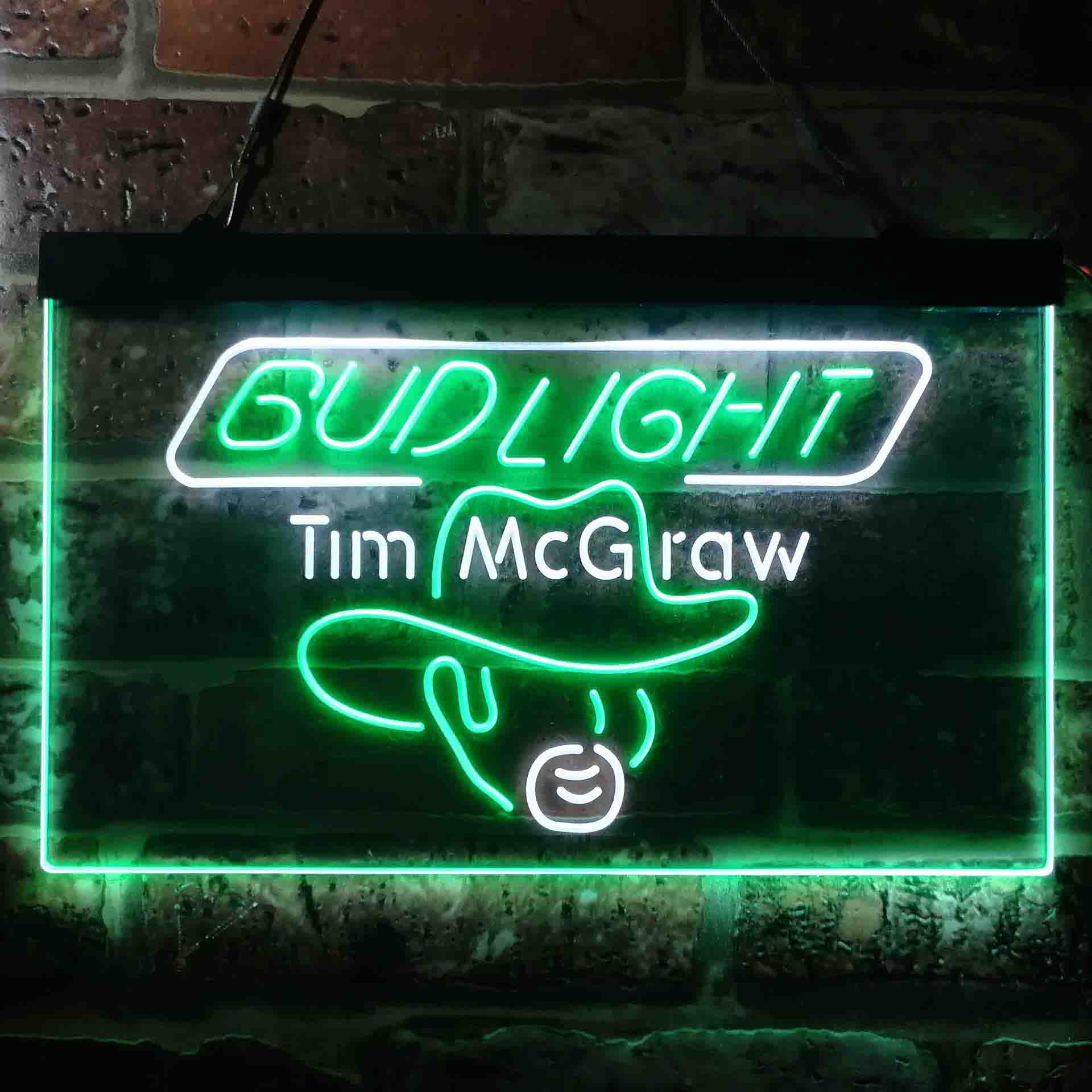 Bud Tim McGraw Beer Bar Neon LED Sign