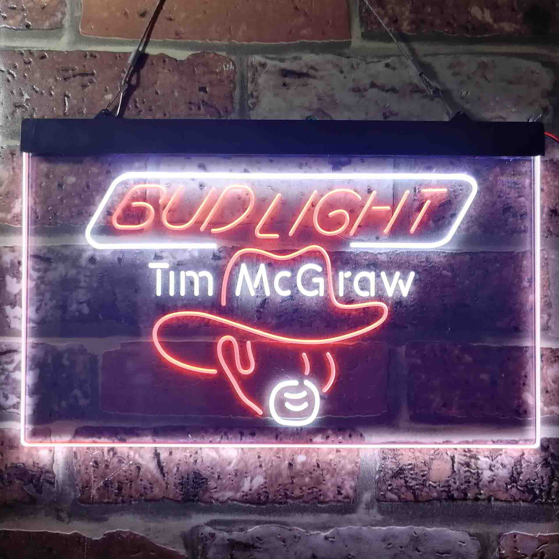 Bud Tim McGraw Beer Bar Neon LED Sign