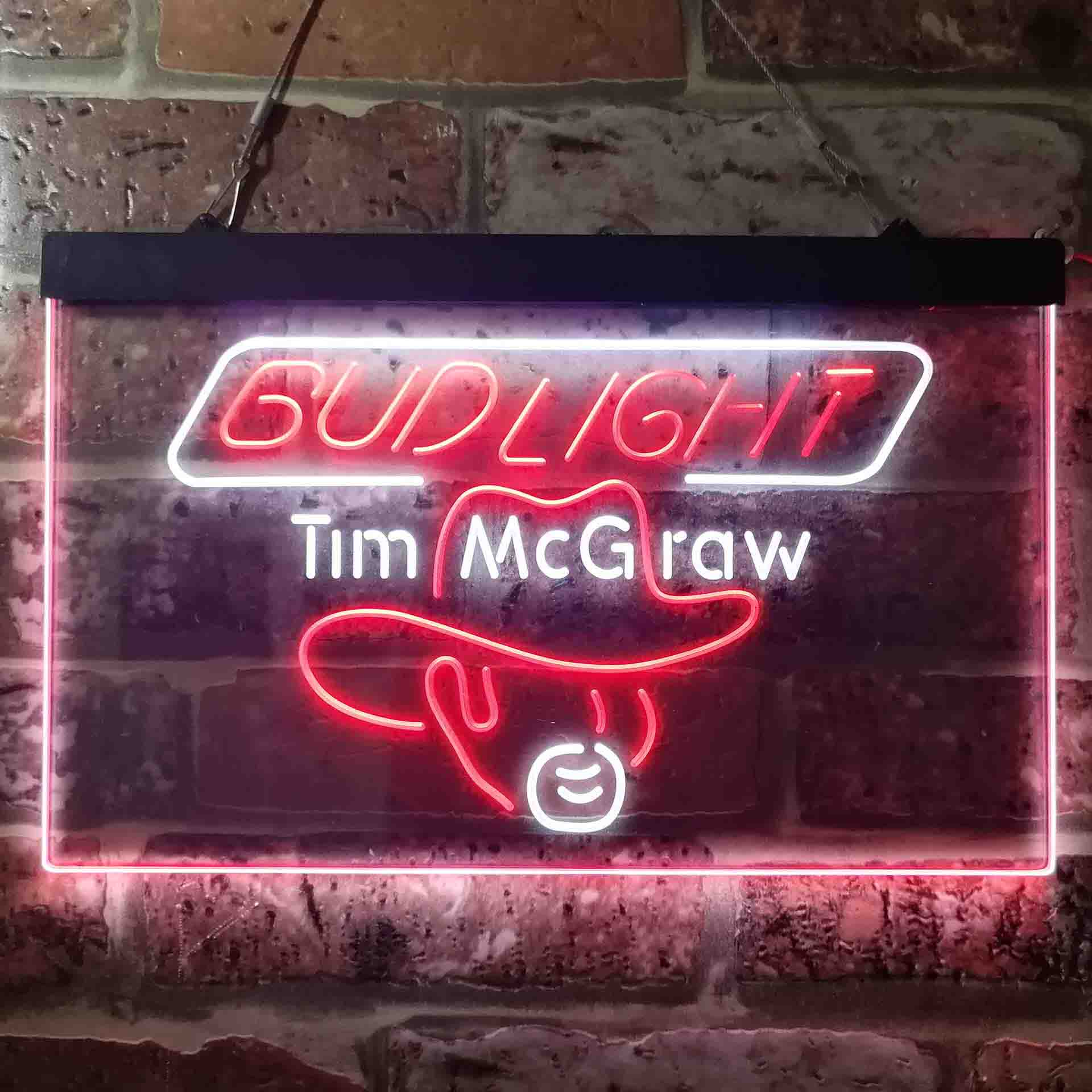 Bud Tim McGraw Beer Bar Neon LED Sign