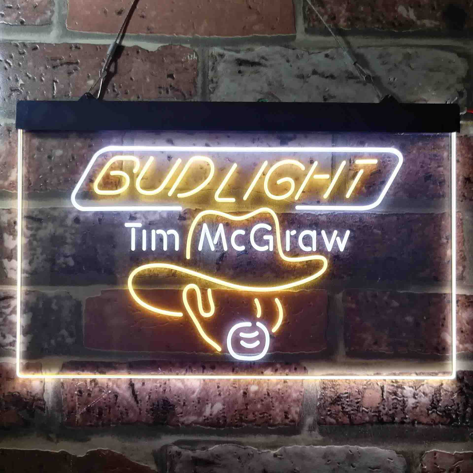 Bud Tim McGraw Beer Bar Neon LED Sign