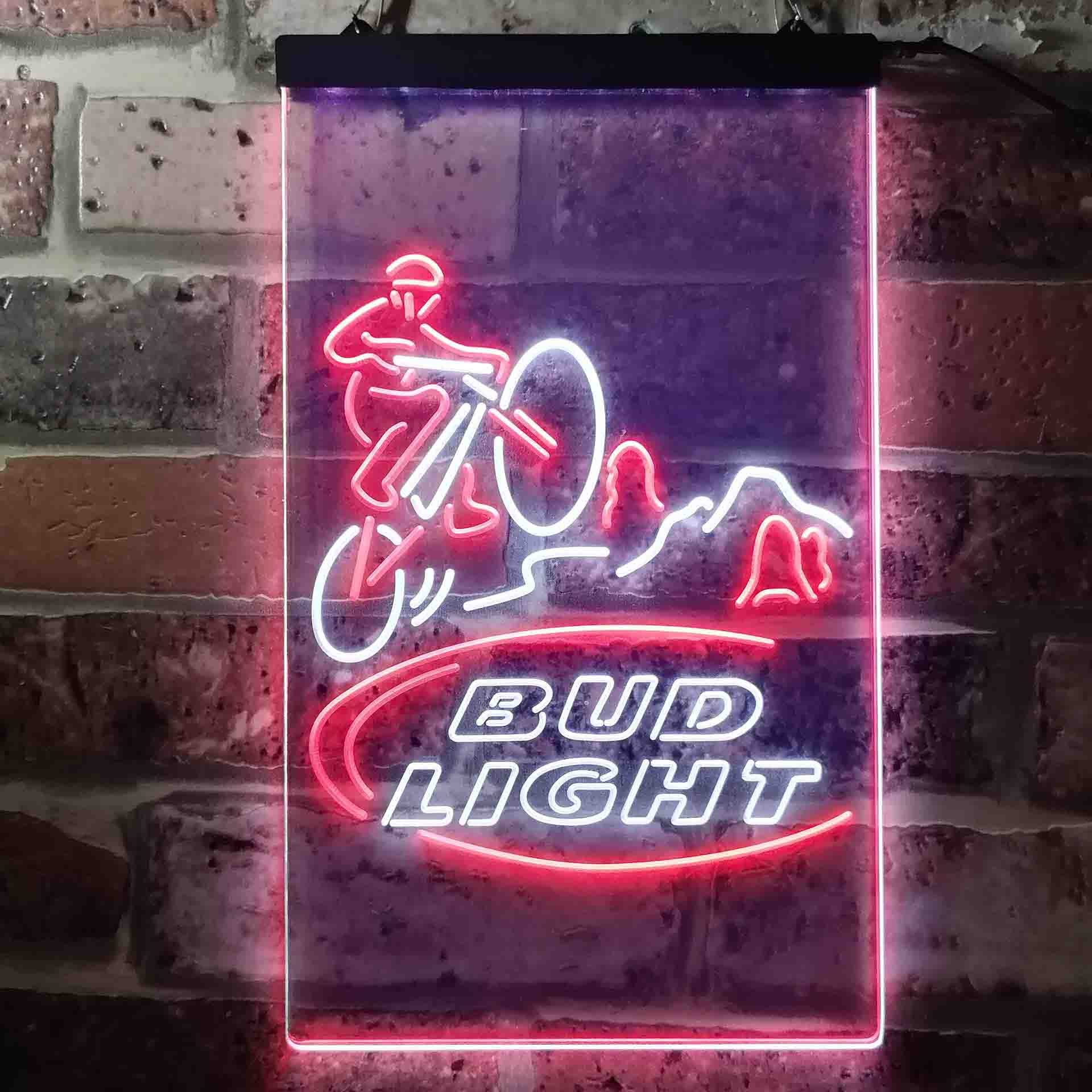 Bud Light Mountain Bike Neon LED Sign