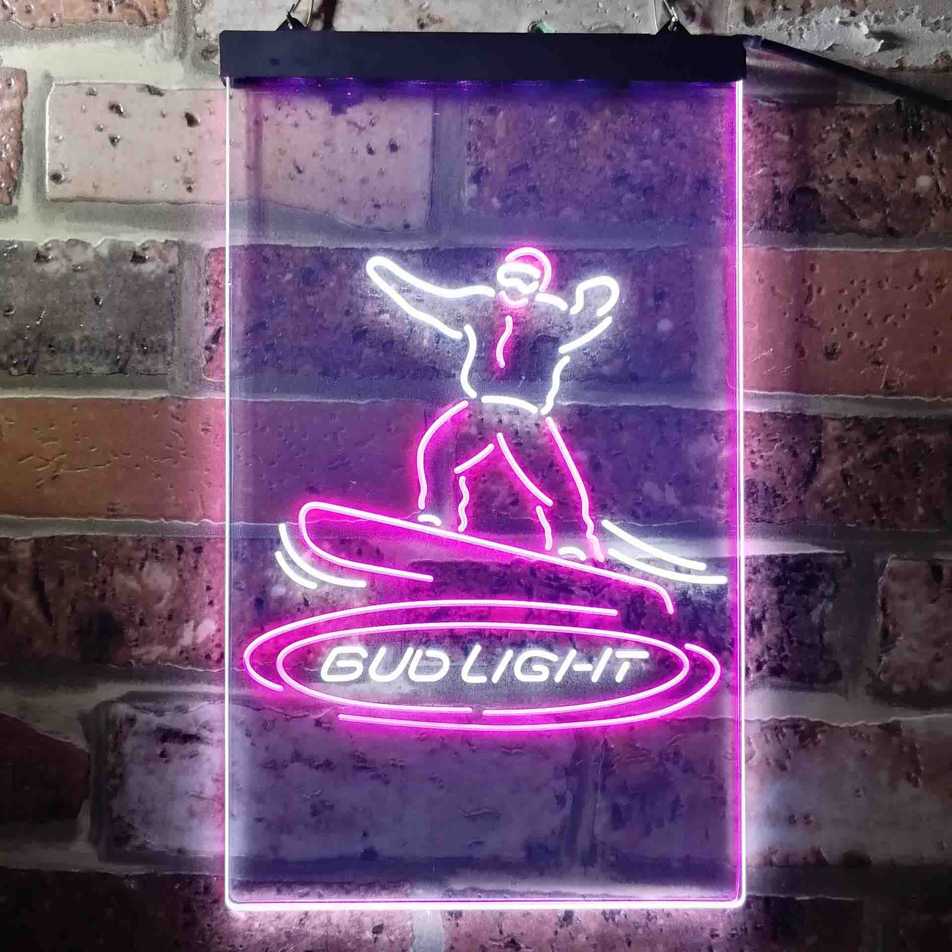 Bud Light Snowboarder Neon LED Sign