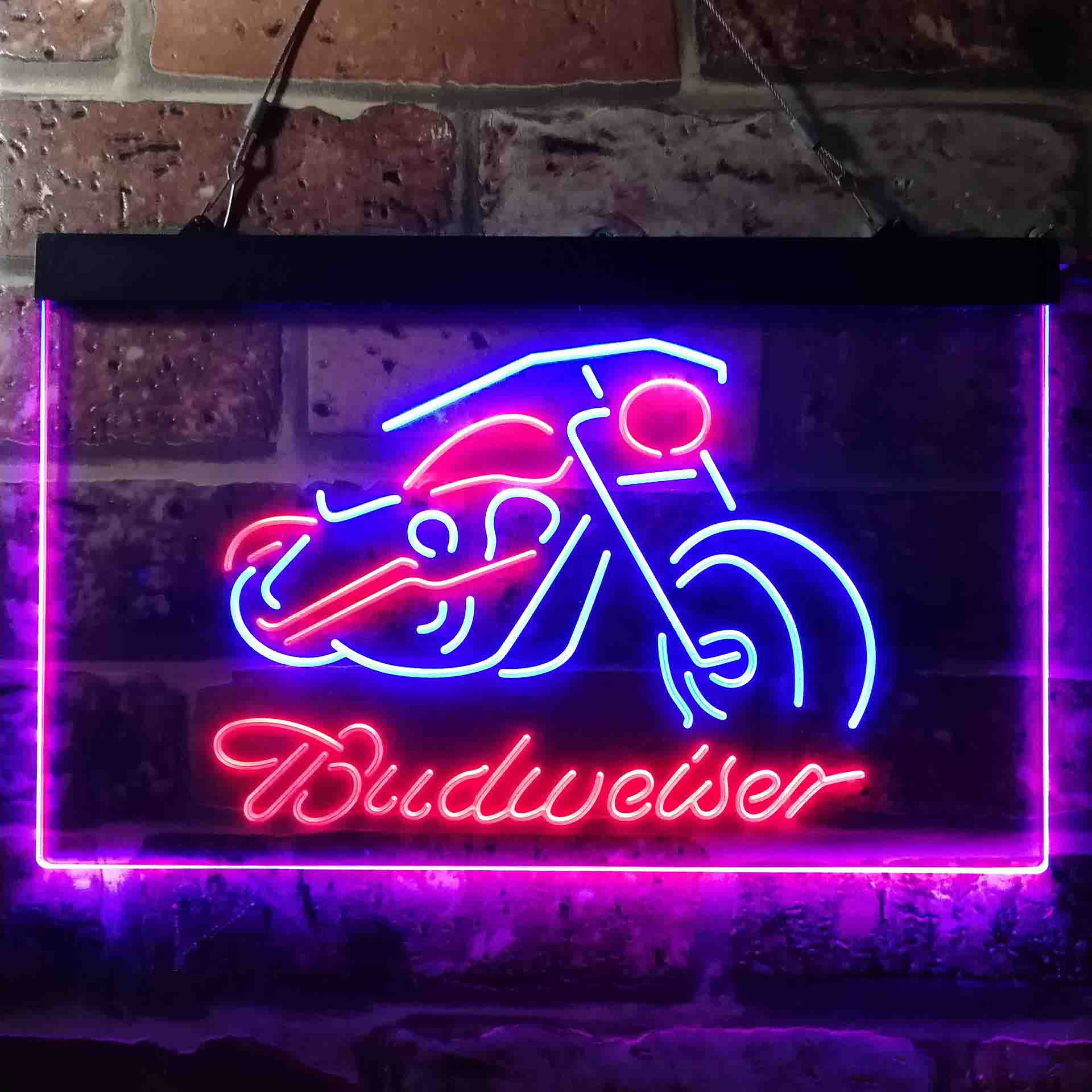 Budweiser Motorcycle Garage Neon LED Sign