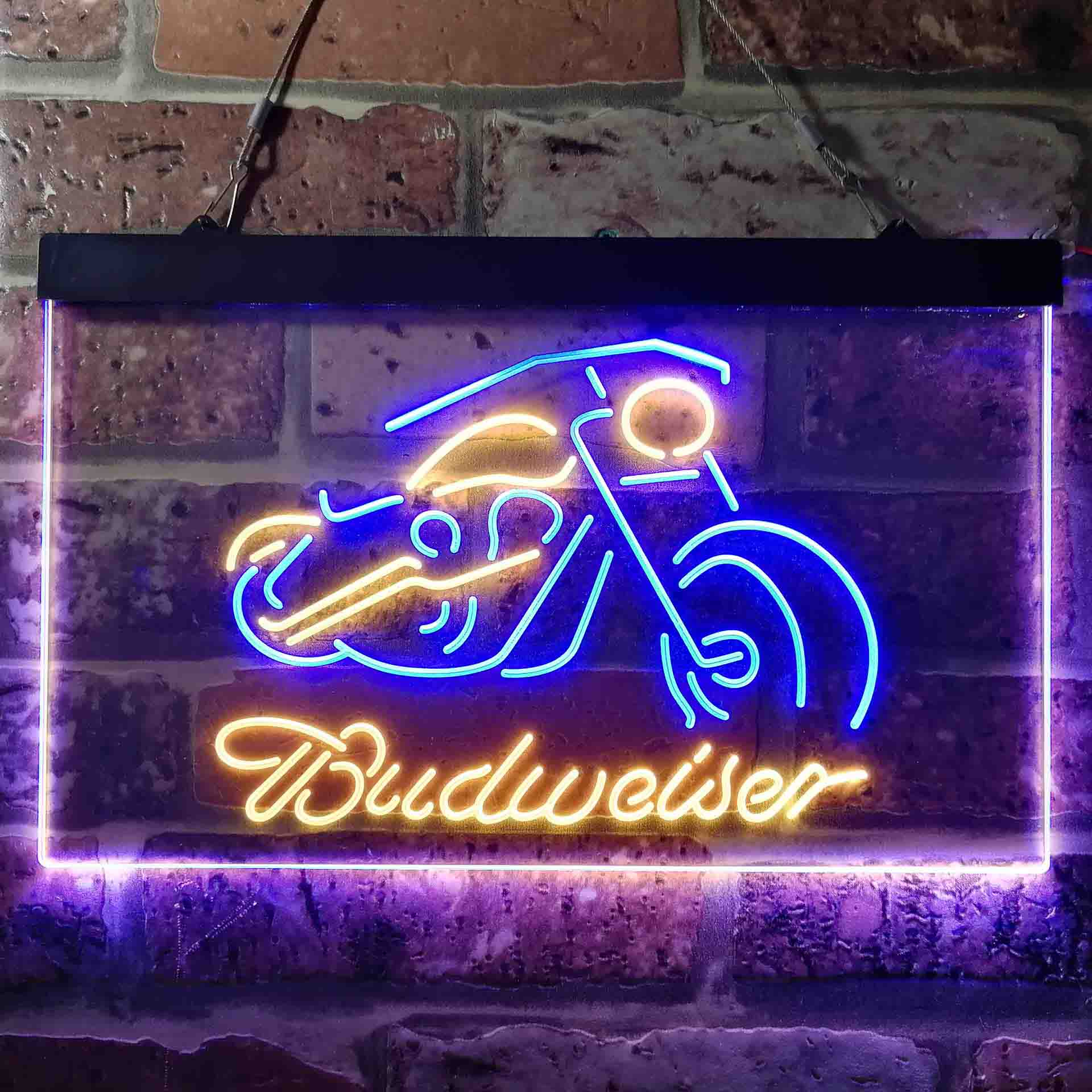 Budweiser Motorcycle Garage Neon LED Sign