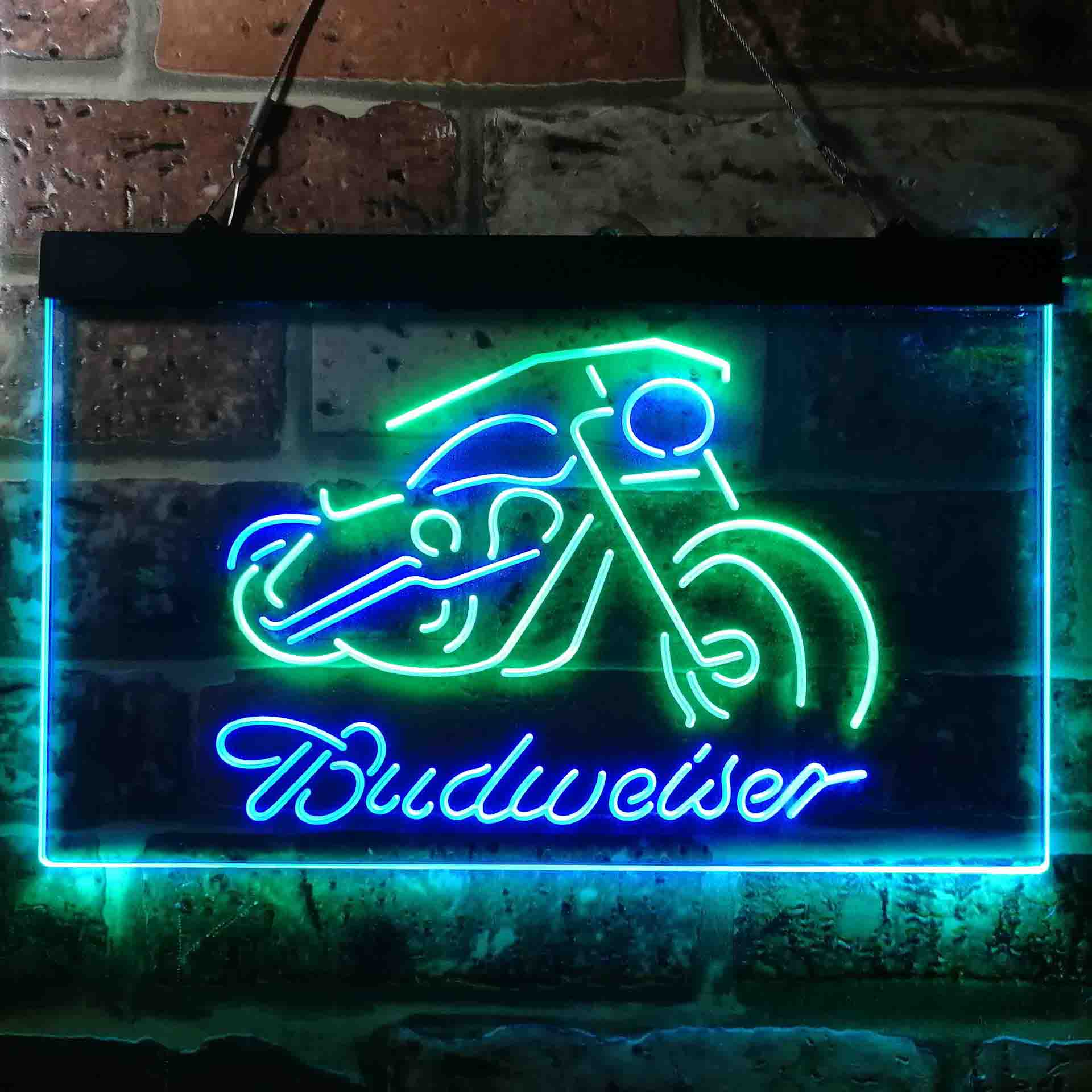 Budweiser Motorcycle Garage Neon LED Sign